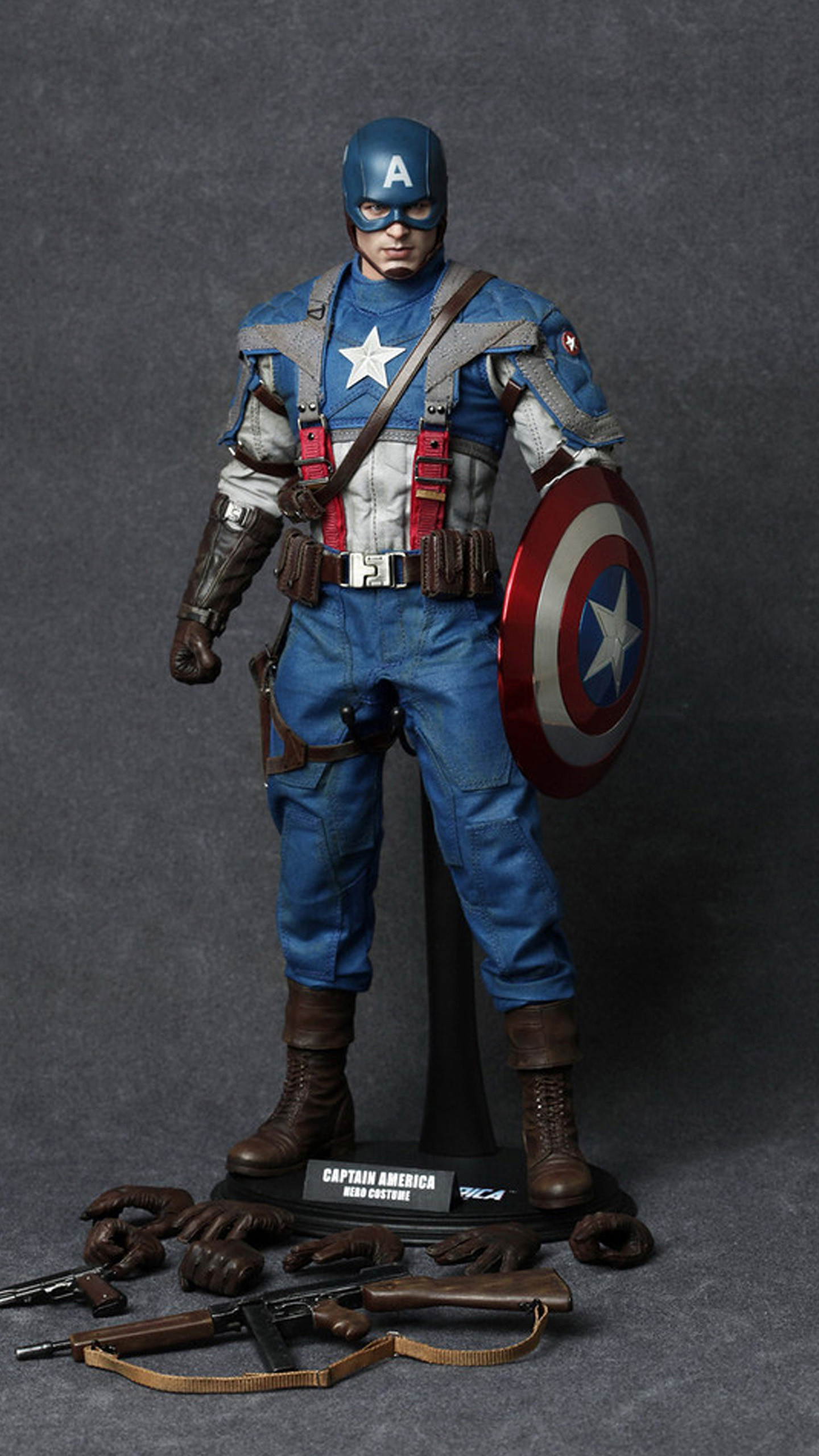 Capitan America, Hot Toys, Action figure, Scudo, QHD+, sfondo per iPhone e Android