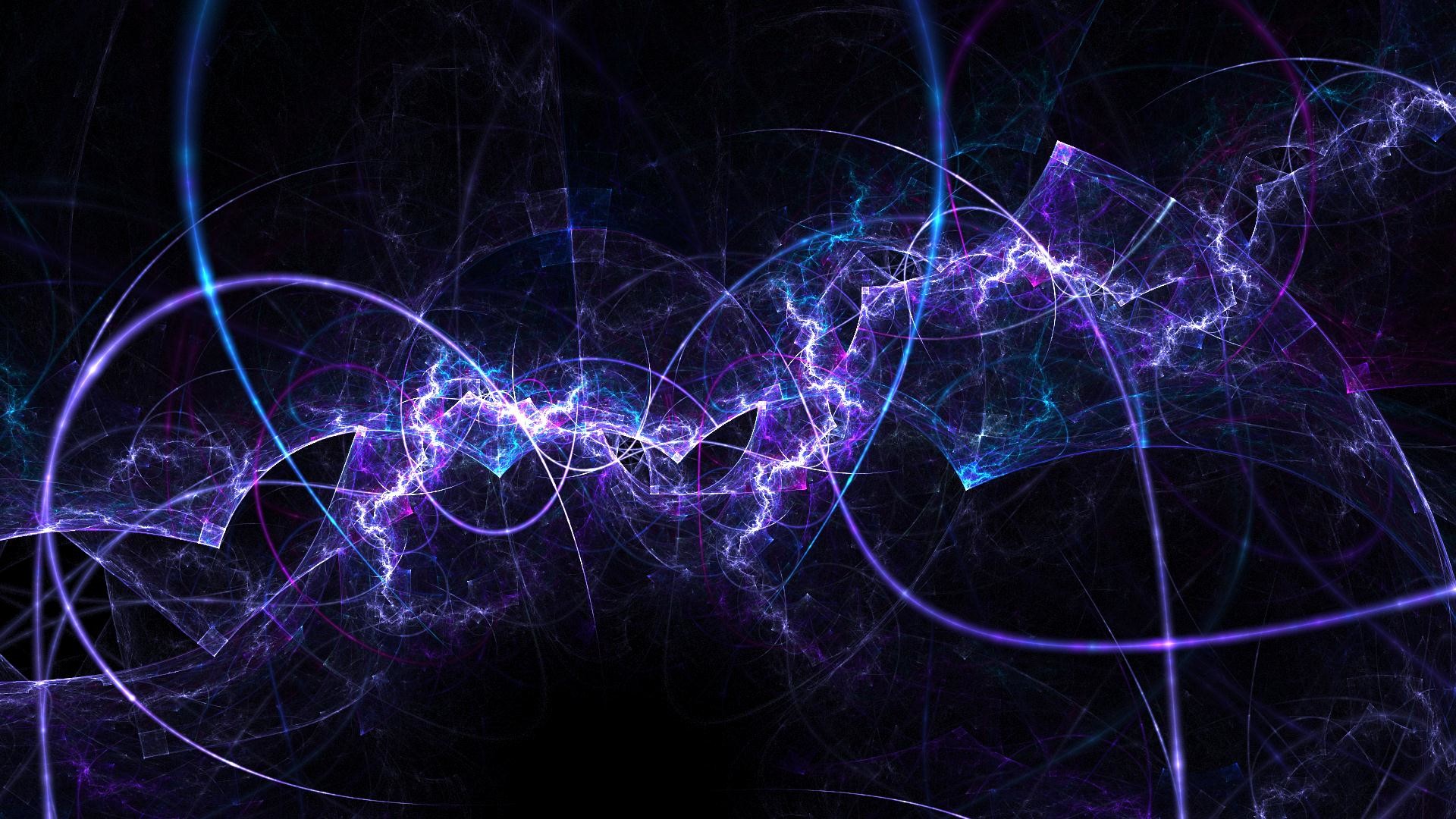 Astratto, Fulmini, Energia, Viola, Sfondo nero, 16:9 Full HD, wallpaper widescreen