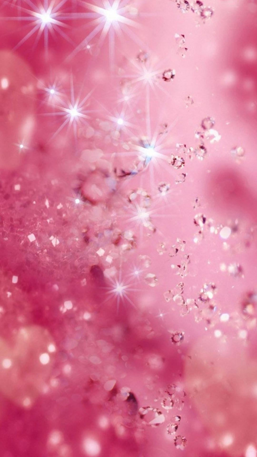 Rosa, Brillantini, Gocce, Bokeh, Full HD, sfondo per smartphone
