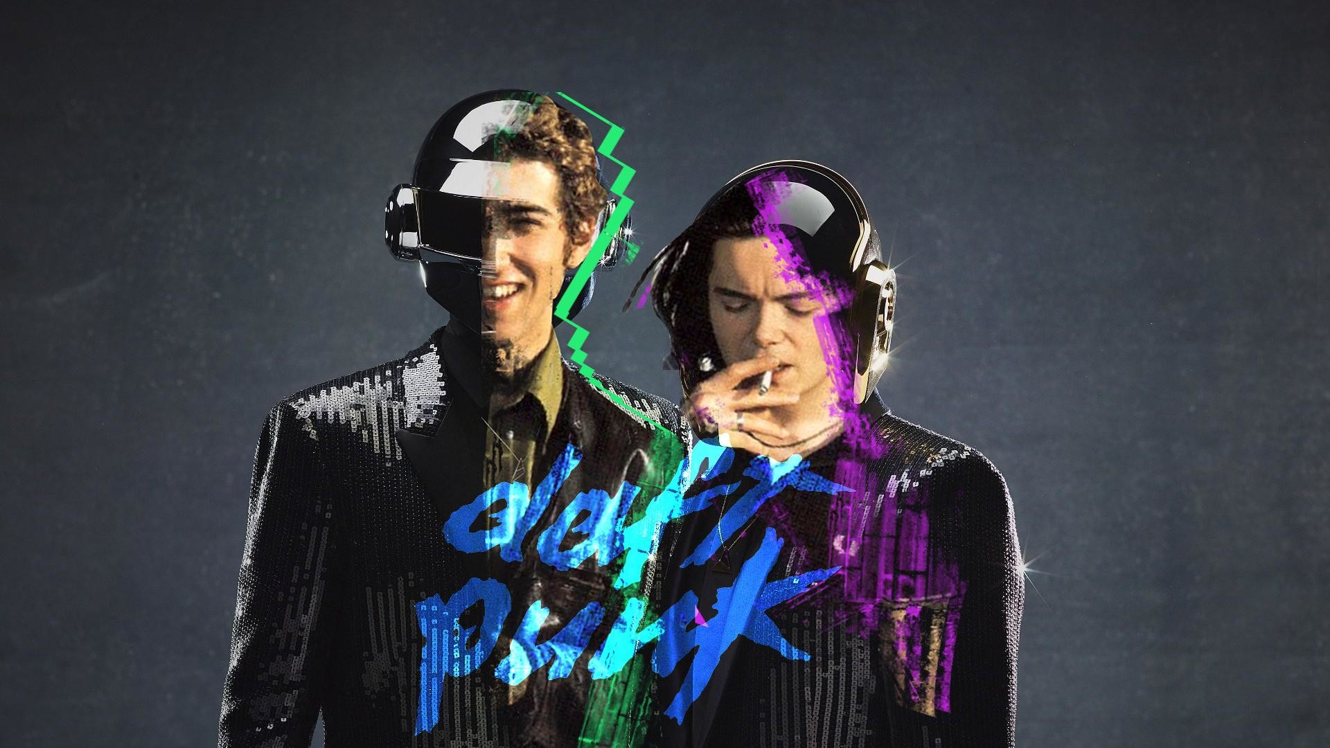Thomas Bangalter, Guy-Manuel de Homem-Christo, Daft Punk, Volti scoperti, Logo, sfondo 1080p