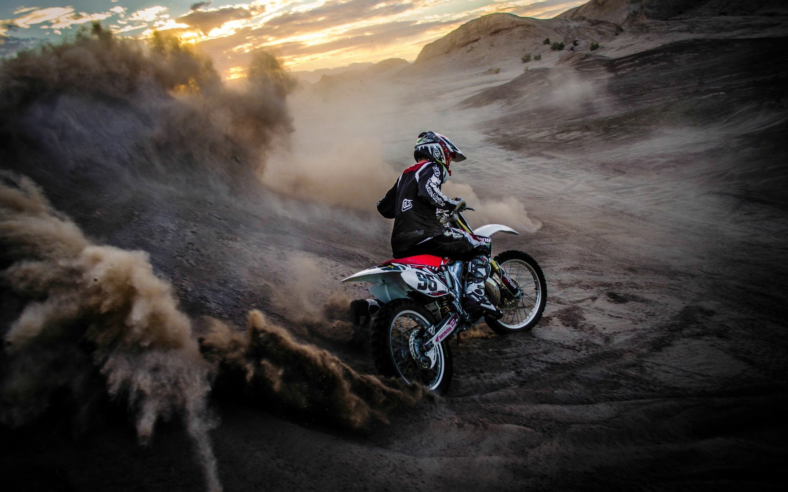 Motocross, Polvere, Sterrato, Pilota, 16:10 2K, wallpaper widescreen