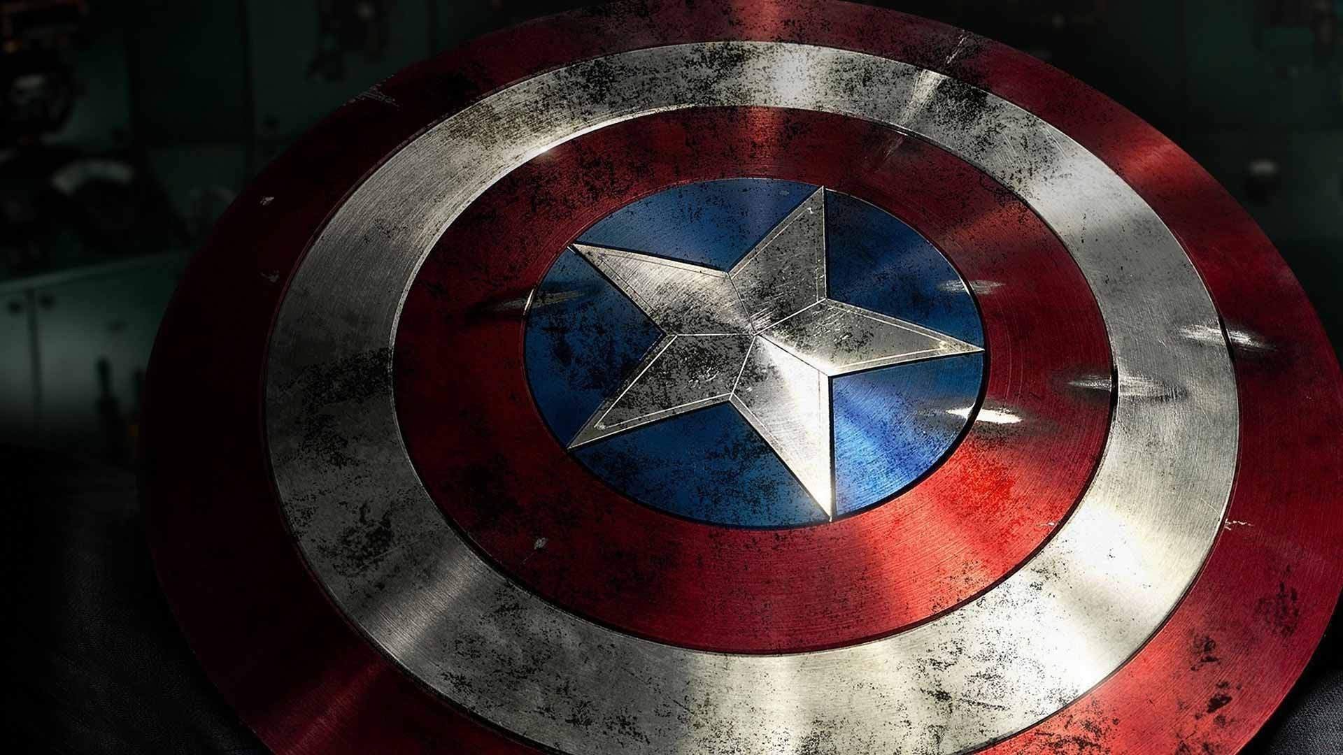 Scudo di Captain America, Marvel, Primo piano, Graffi, Full HD 1080p, sfondo desktop