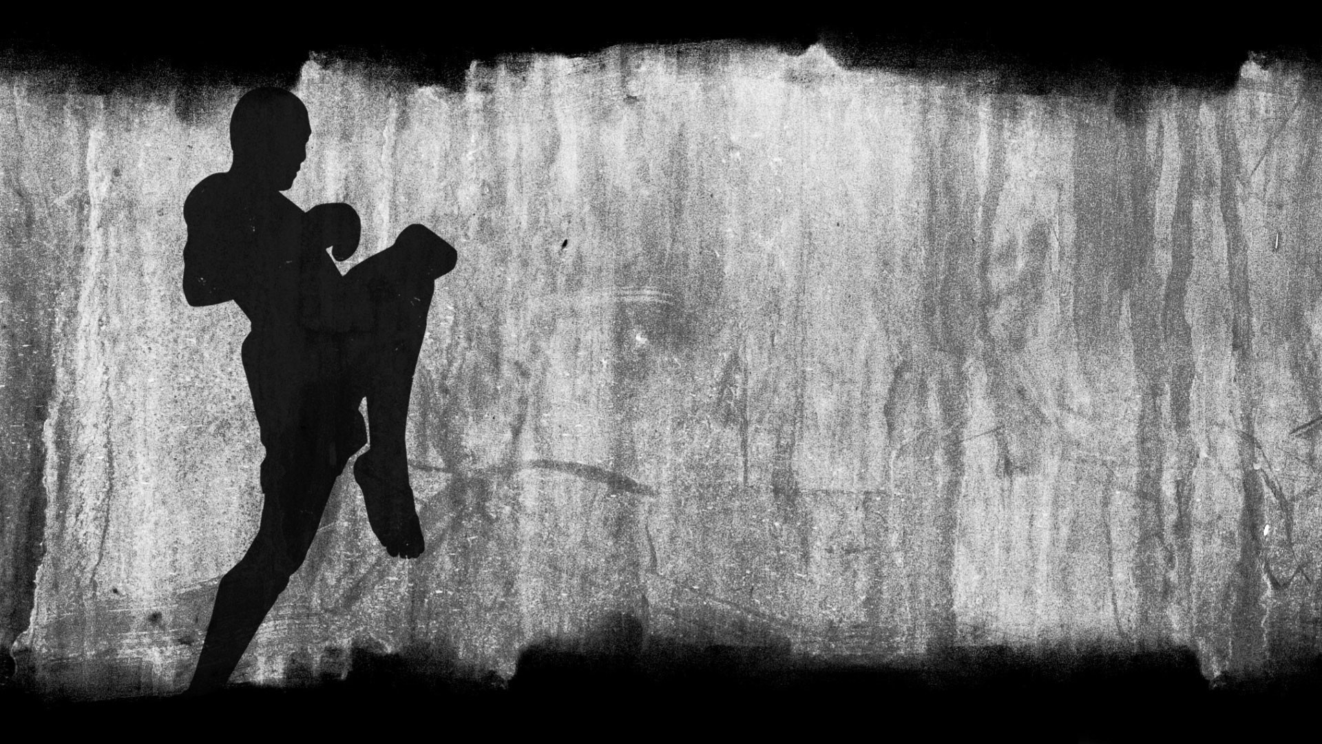 Muay Thai, Silhouette, Ginocchiata, Grunge, Full HD, sfondo per PC