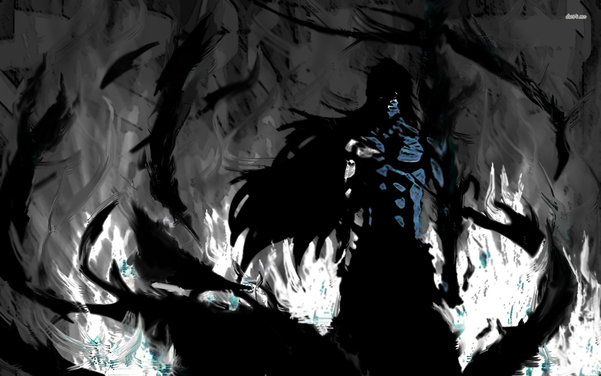 Ichigo Kurosaki, Mugetsu, Bleach, Bianco e nero, 16:10 Full HD, wallpaper widescreen