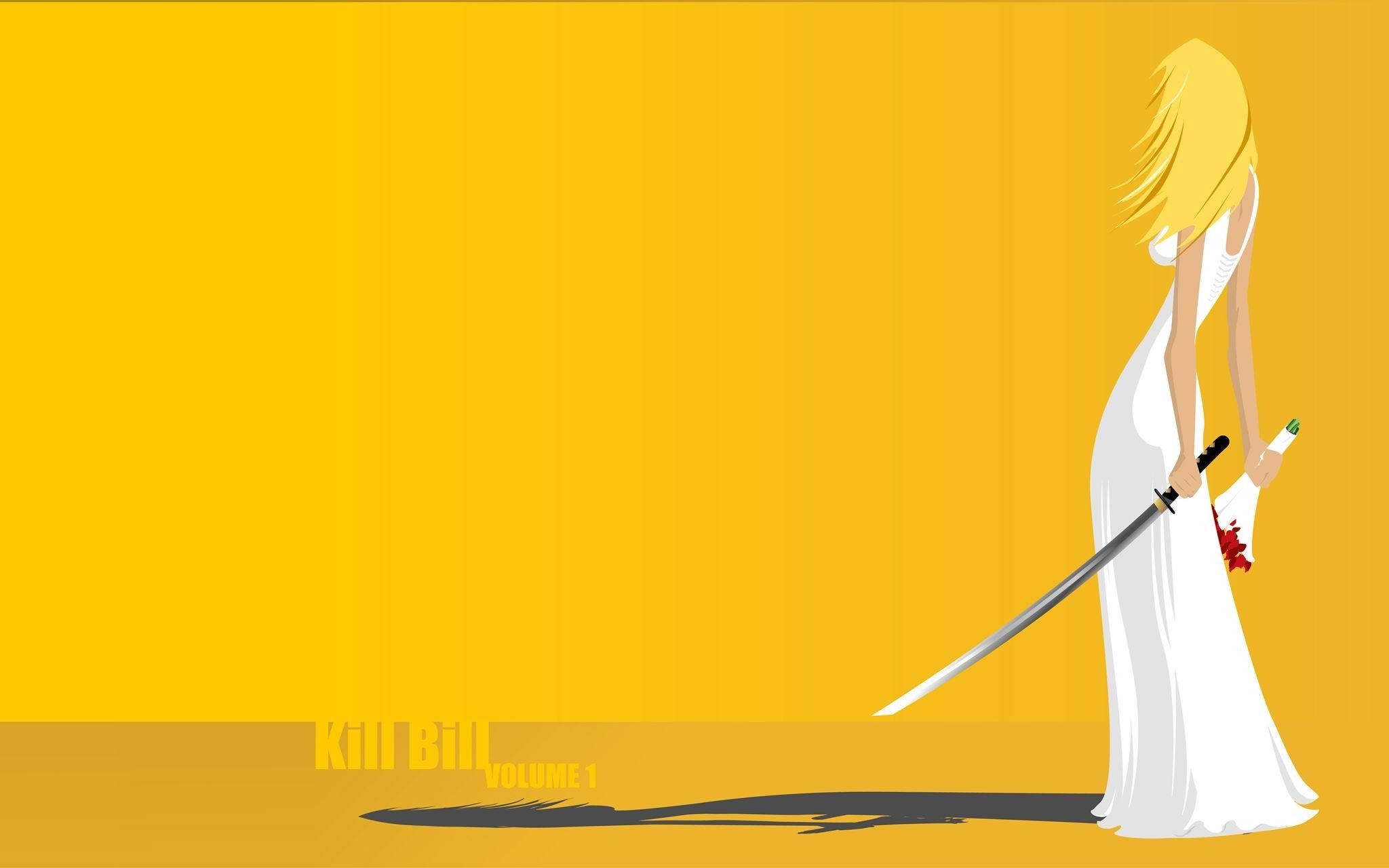 Kill Bill: Volume 1, La Sposa, Uma Thurman, Katana, Minimalismo, sfondo per portatile