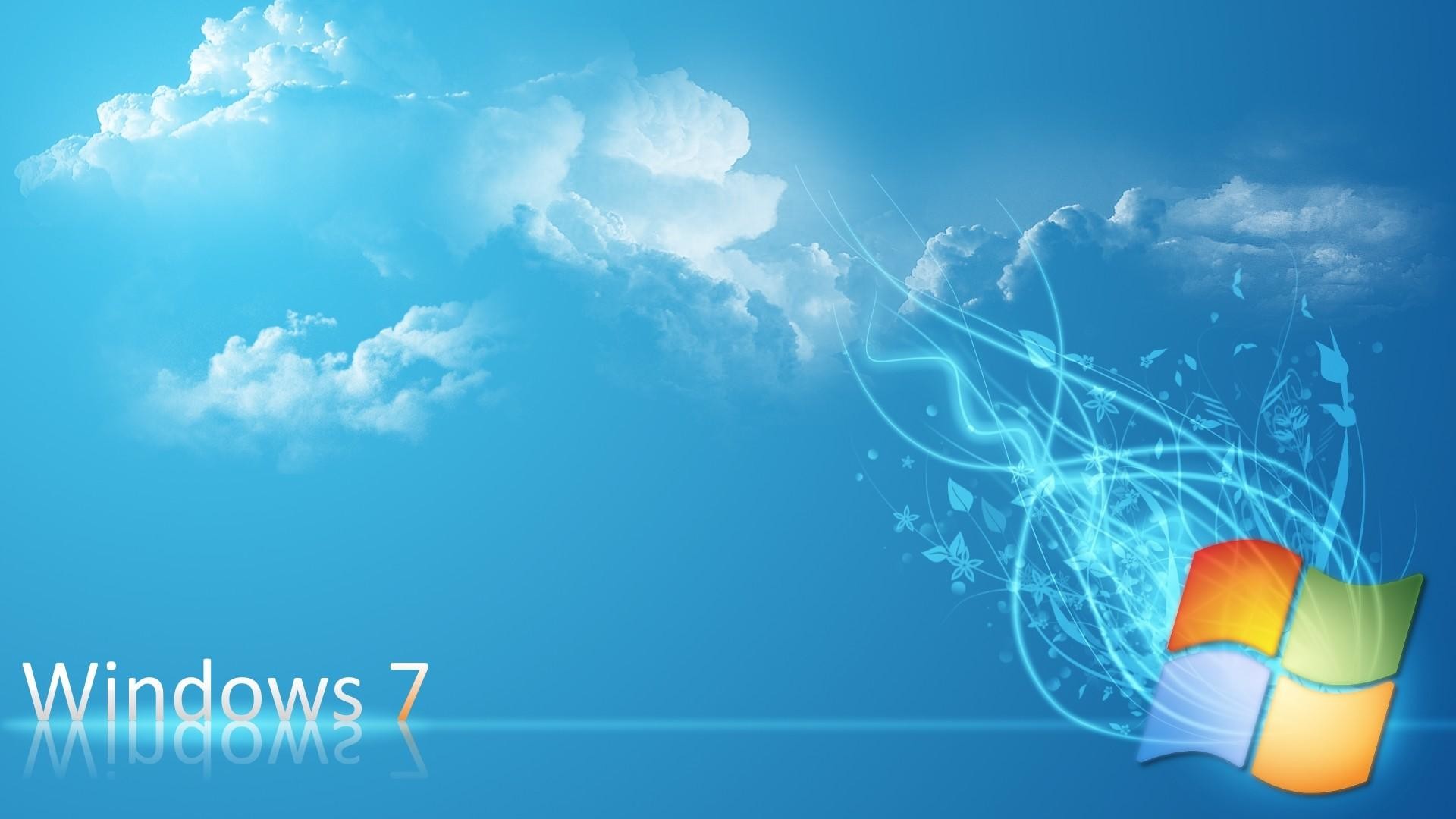 Windows 7, Logo Windows, Cielo, Nuvole, 16:9 Full HD, sfondo widescreen