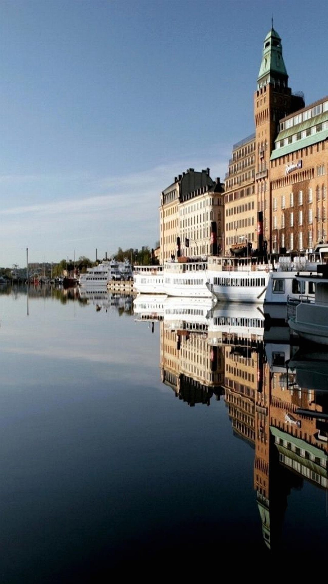 Stoccolma, Canale, Riflesso, Svezia, Full HD, sfondo iPhone 5C