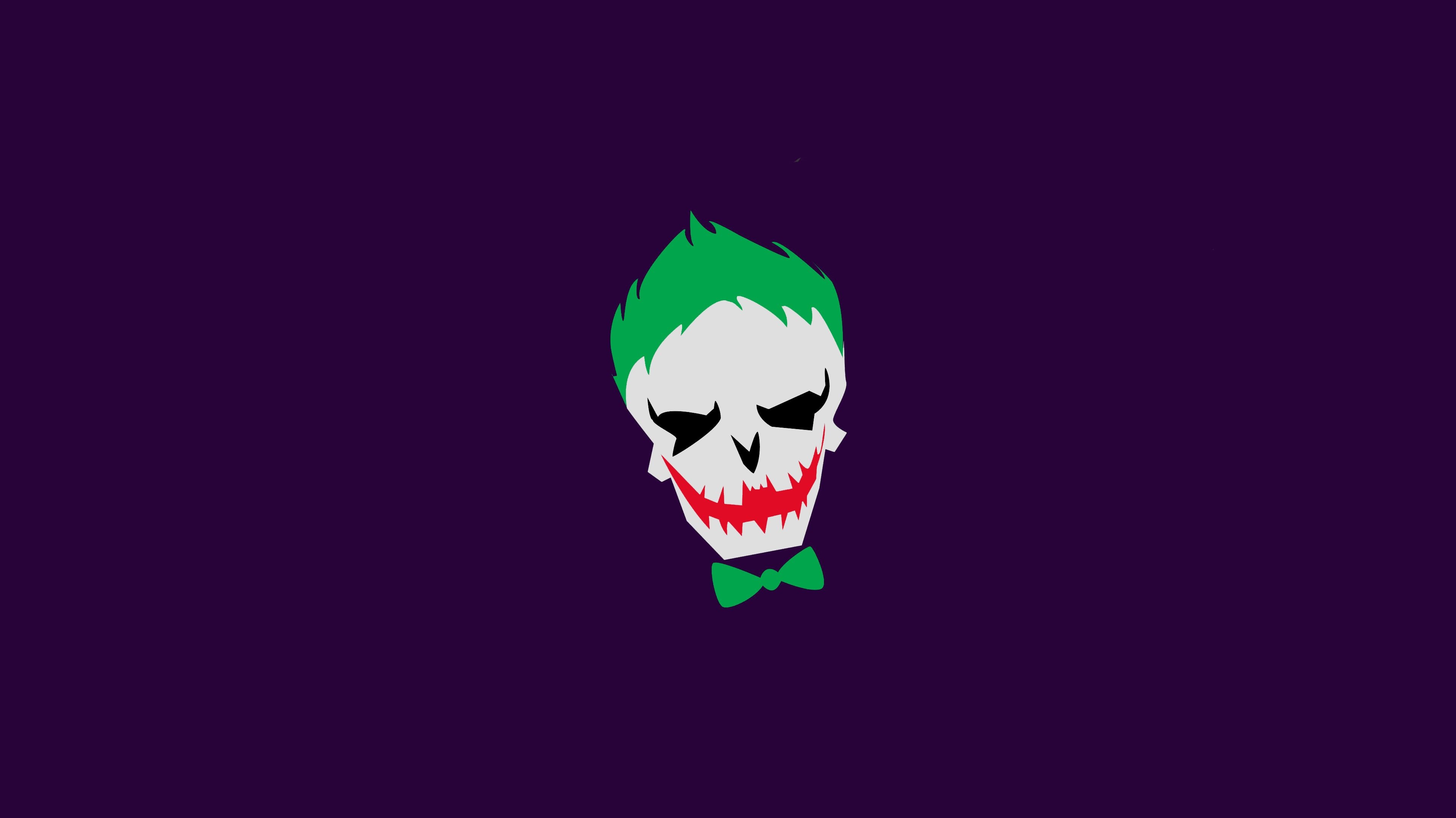 Joker, Suicide Squad, Minimalista, Sfondo viola, 3840x2160, wallpaper desktop