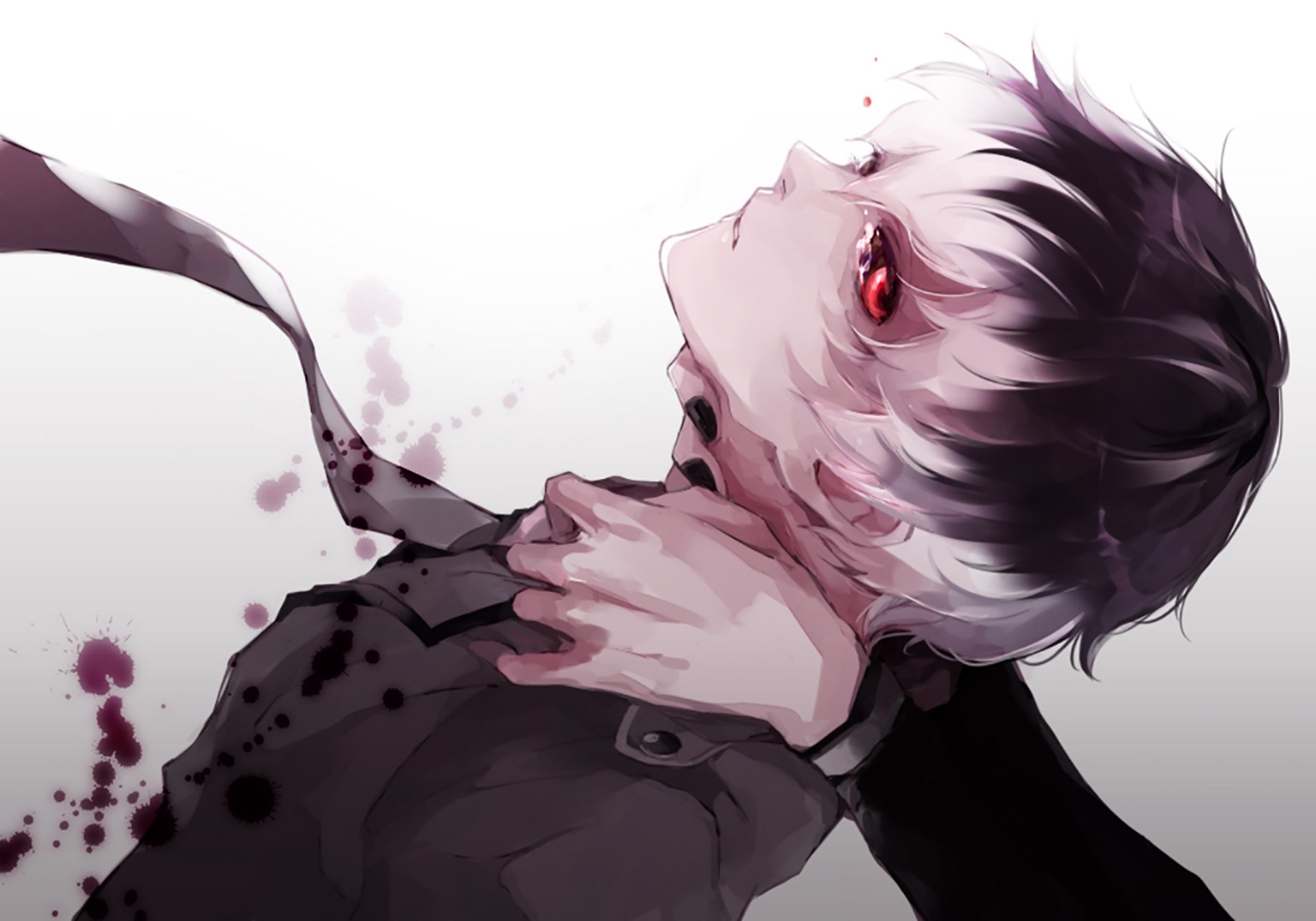 Ken Kaneki, Tokyo Ghoul, Occhio rosso, Anime, Full HD, sfondo per PC e portatile