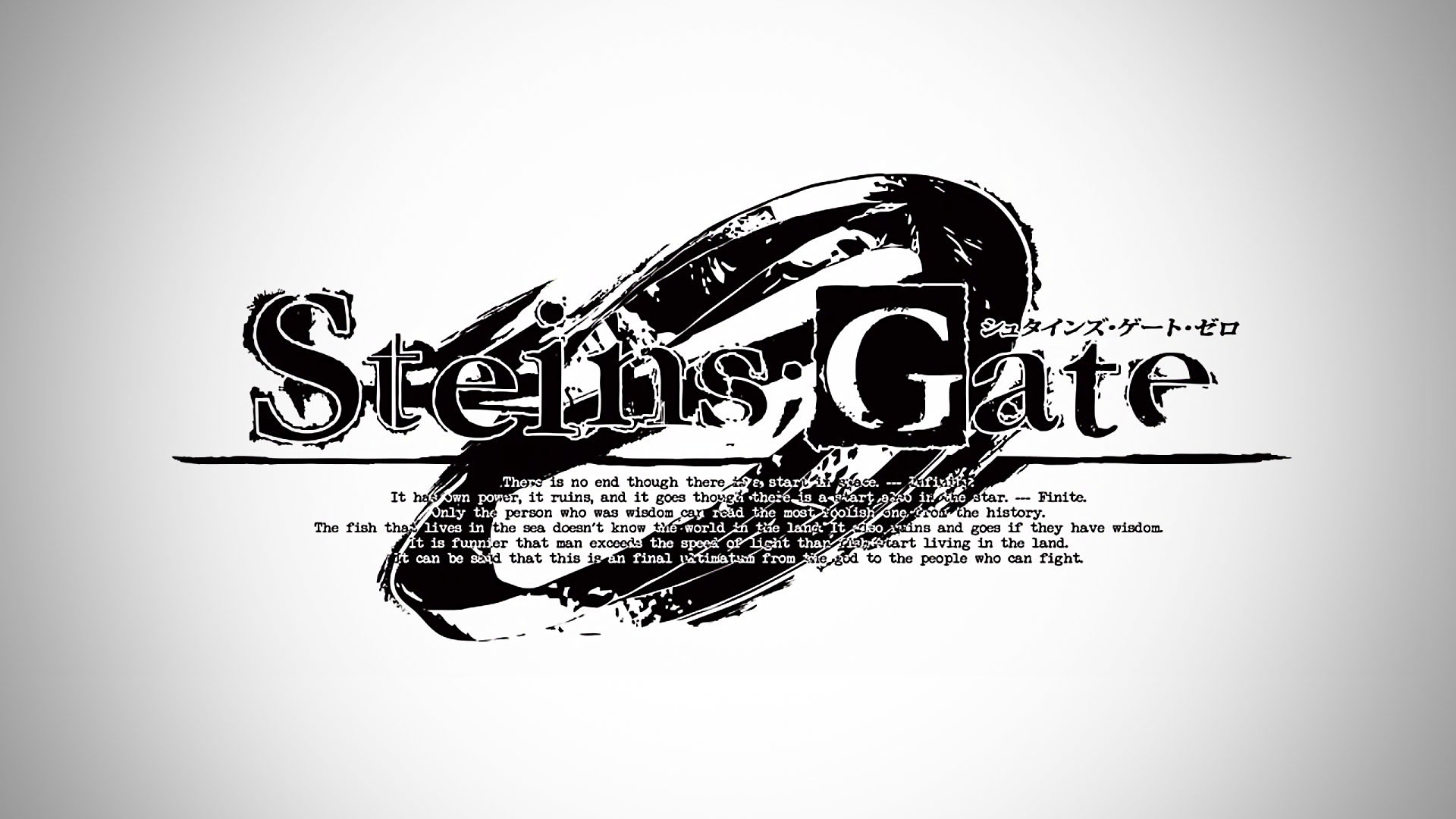 Steins;Gate 0, Logo, Sfondo bianco, Tipografia, Full HD, wallpaper per portatile