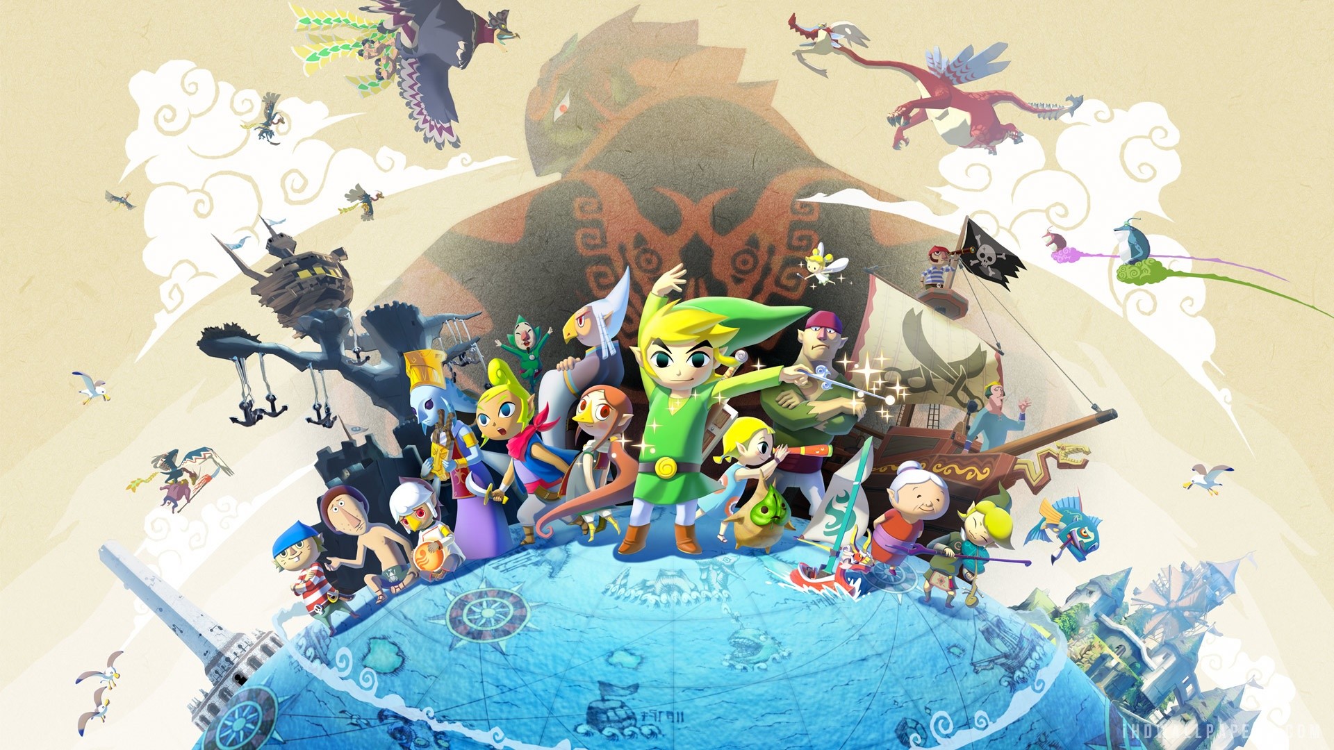 Link, The Legend of Zelda: The Wind Waker, Ganondorf, Personaggi, Cel shading, sfondo 1080p