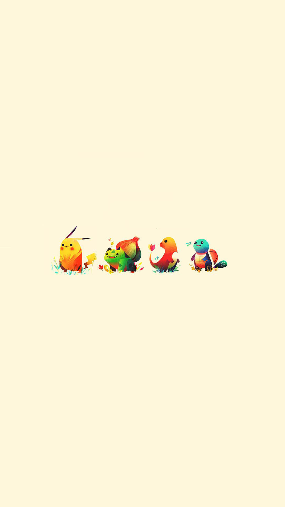 Pokémon, Pikachu, Minimalista, Sfondo crema, 1080x1920, schermata di blocco iPhone