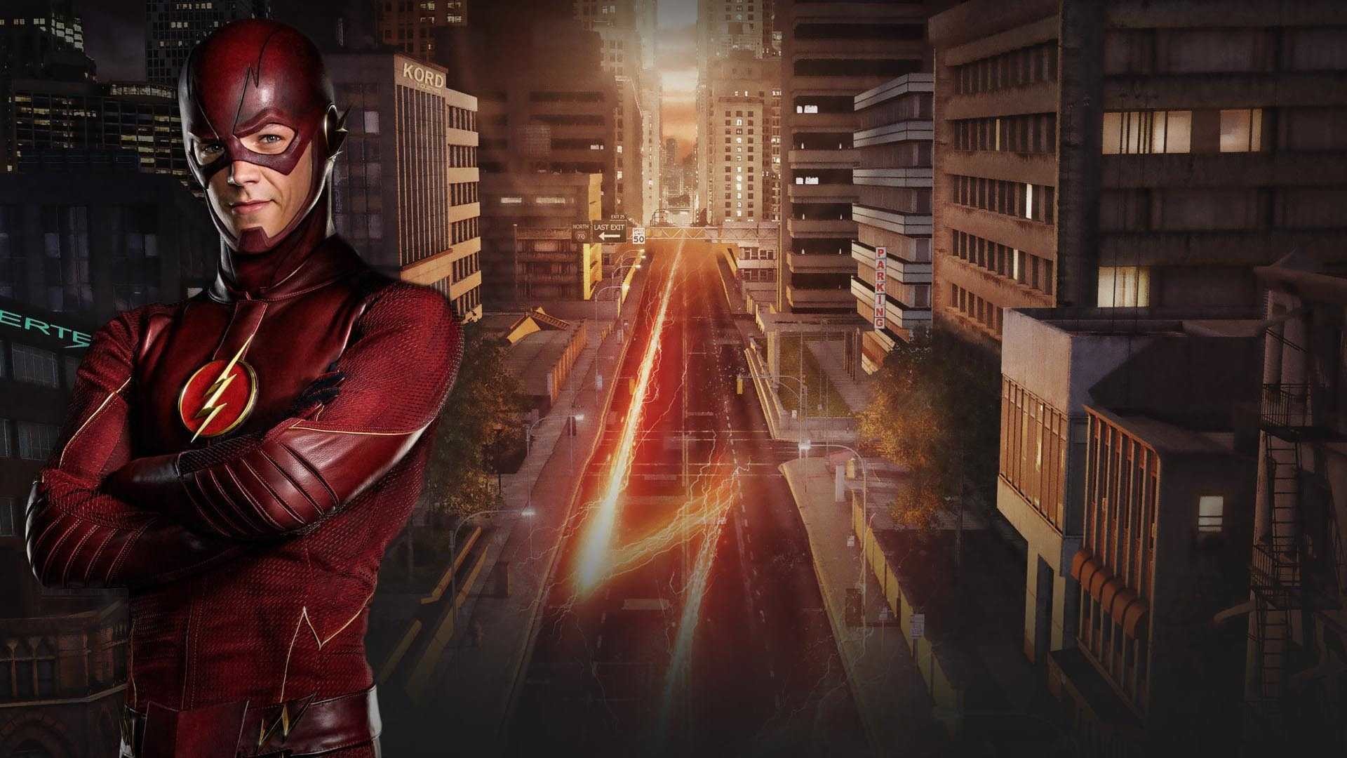 Flash, Grant Gustin, Central City, Strada, Full HD, sfondo desktop