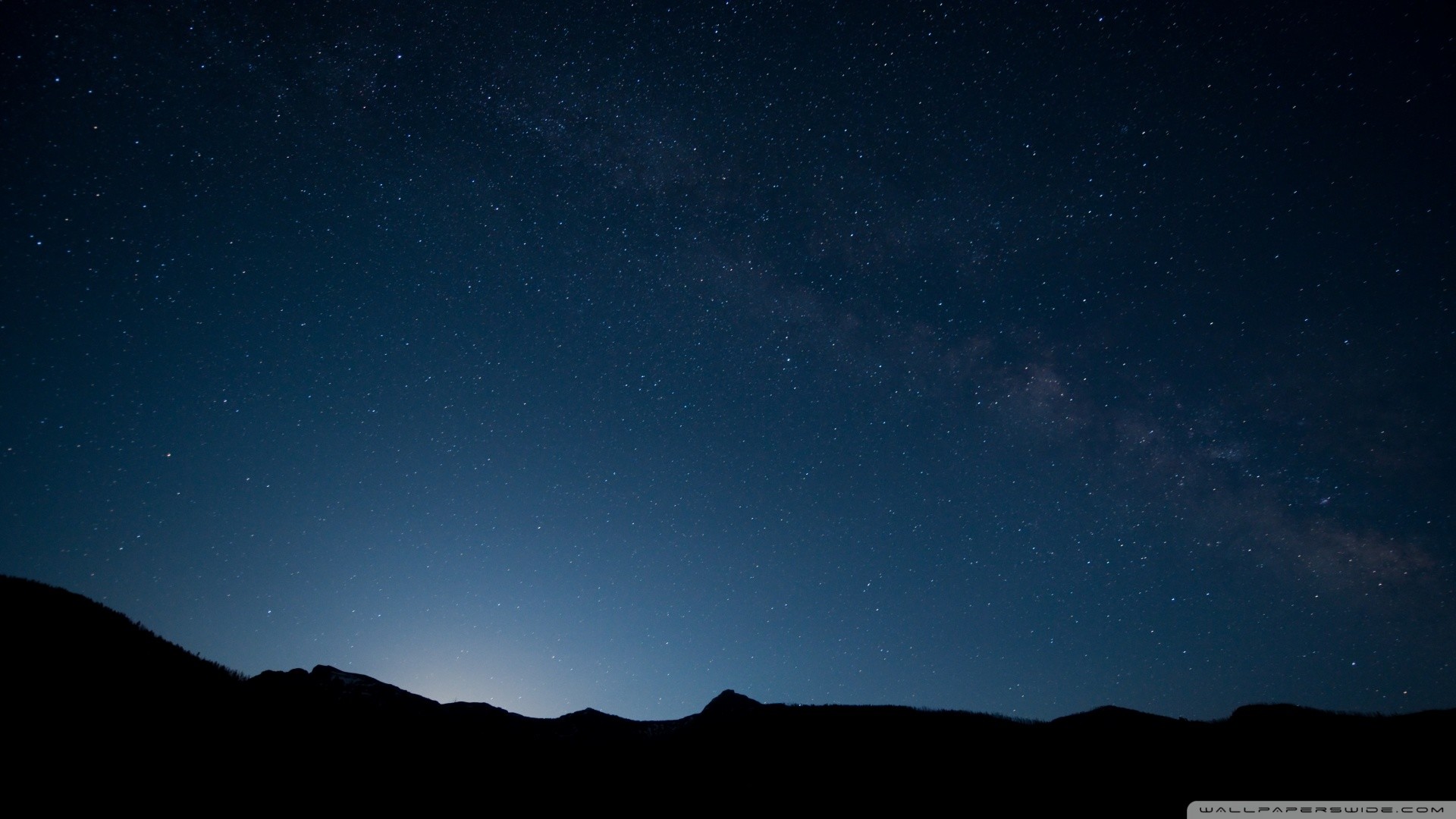Cielo stellato, Via Lattea, Colline, Notte, 1920x1080, immagine di sfondo