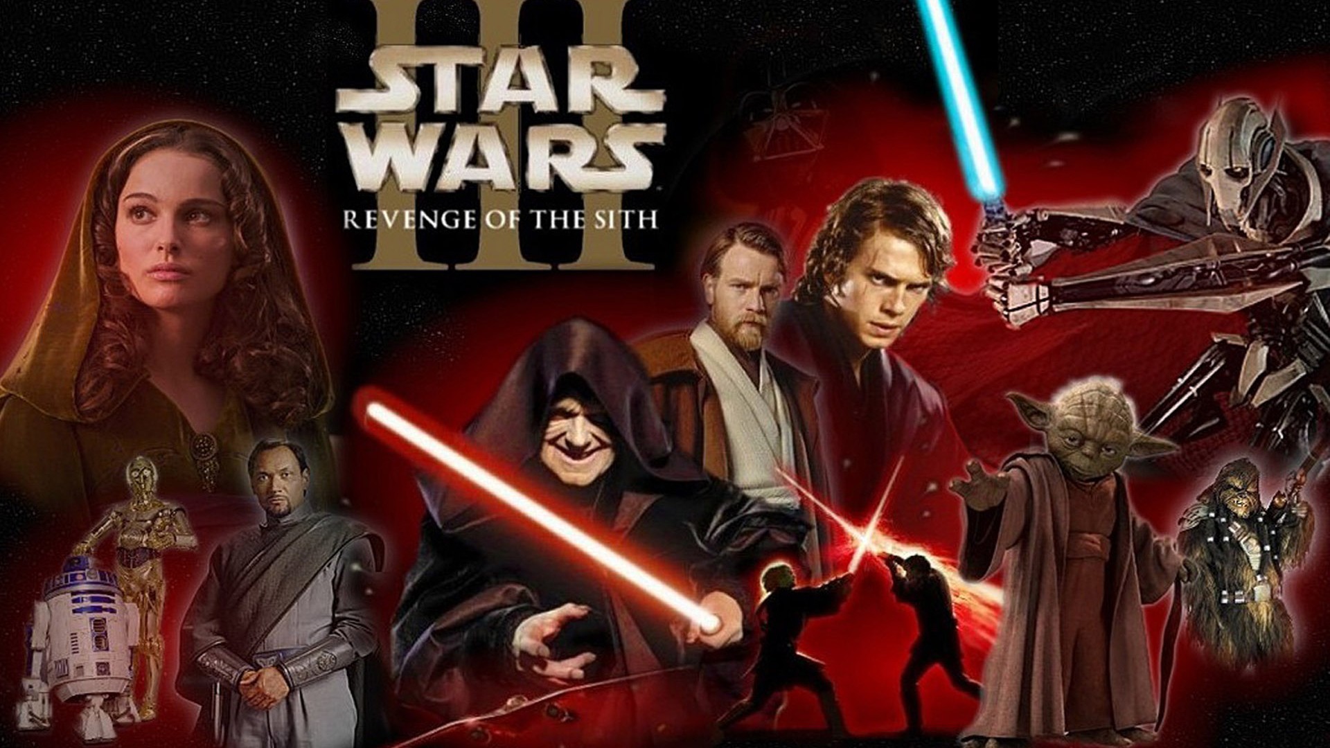 Star Wars: Episodio III - La vendetta dei Sith, Padmé Amidala, Anakin Skywalker, Imperatore Palpatine, Yoda, Generale Grievous, immagine di sfondo