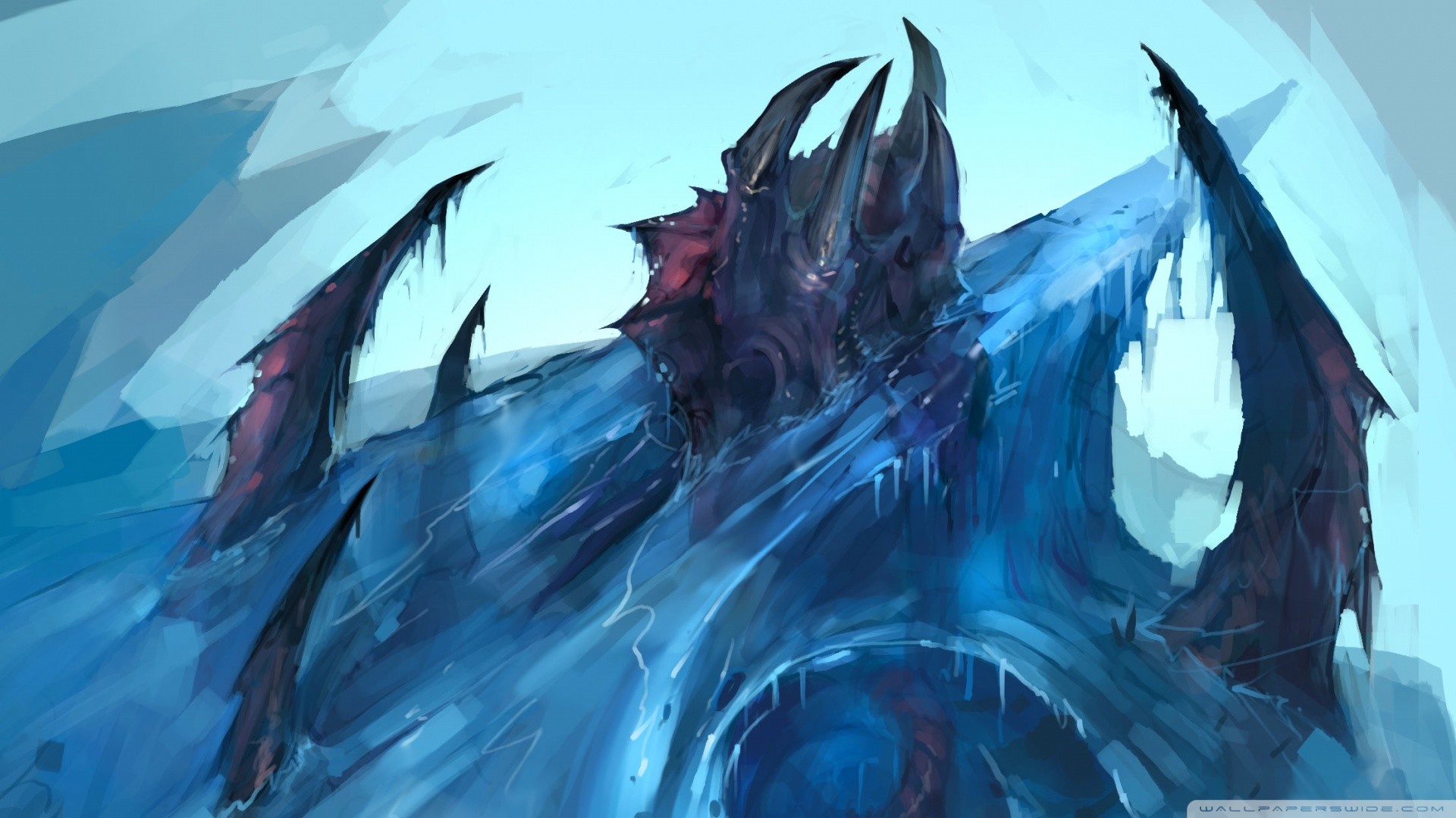 StarCraft II, Zerg, Concept art, Blu, 16:9 Full HD, sfondo widescreen