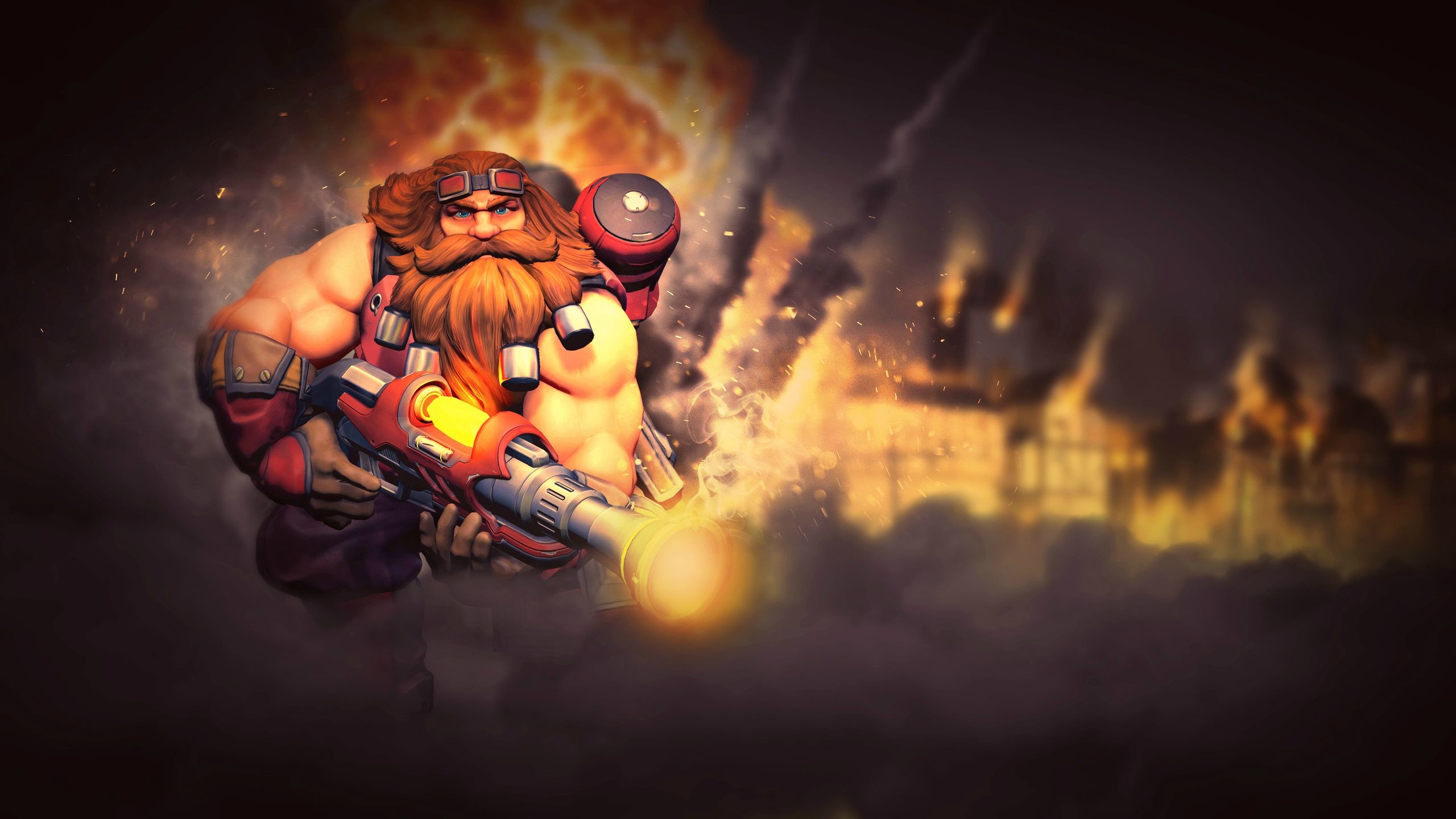 Barik, Paladins, Nano, Fuoco, 2560x1440, immagine di sfondo