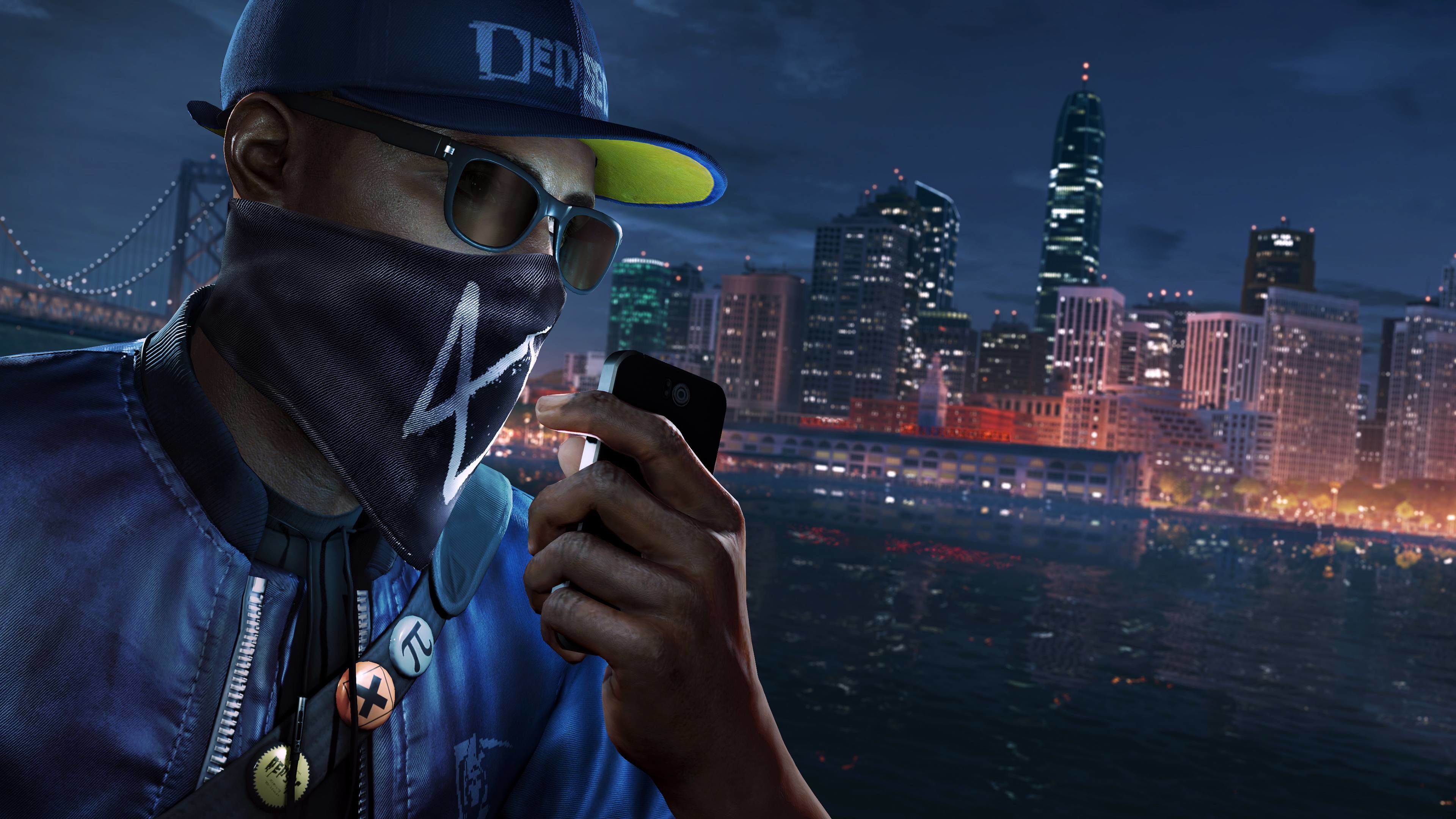 Marcus Holloway, Watch Dogs 2, San Francisco, Notte, 16:9 4K, sfondo widescreen