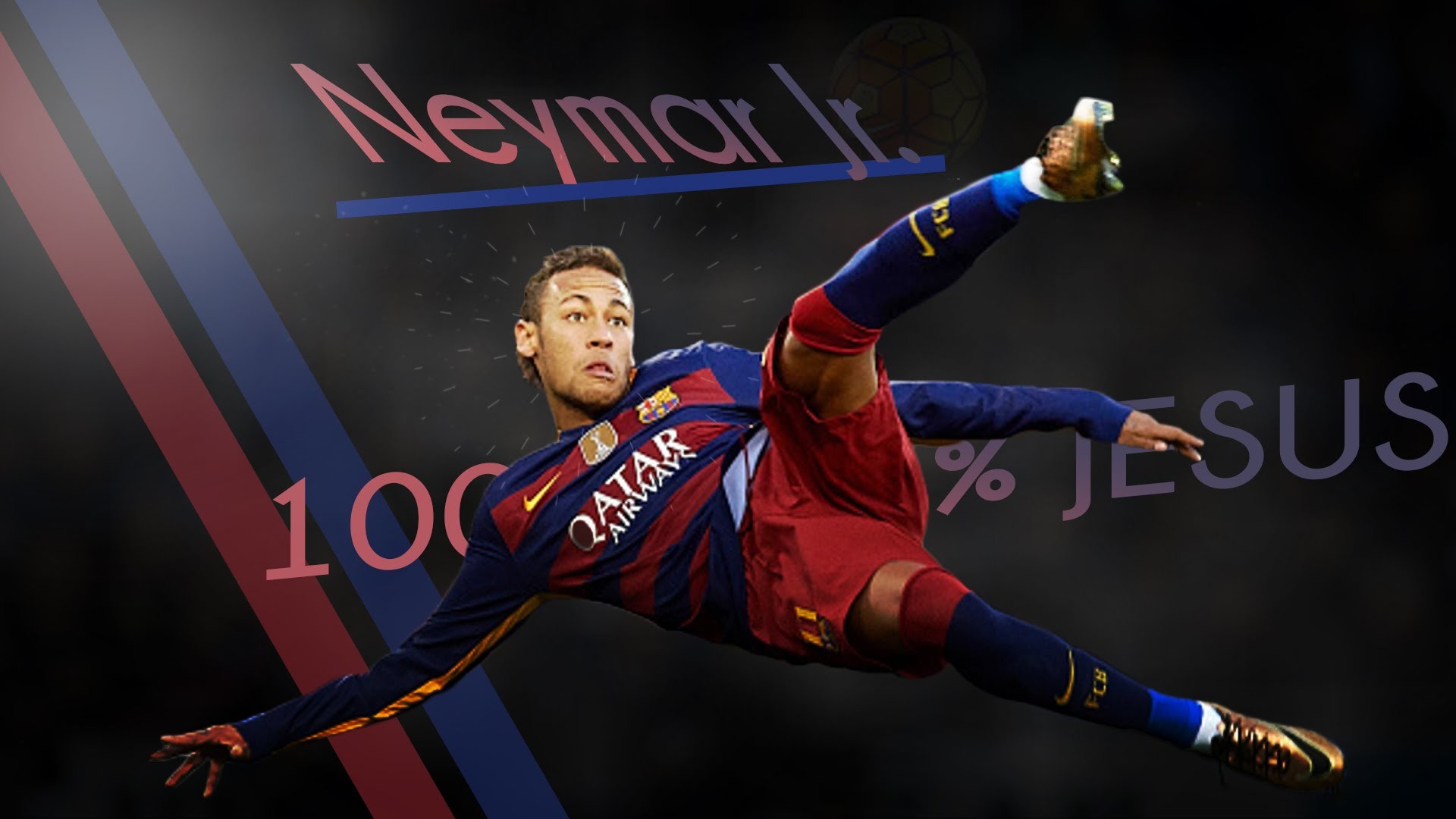 Neymar, FC Barcelona, Rovesciata, 100% Jesus, 1920x1080, sfondo per PC