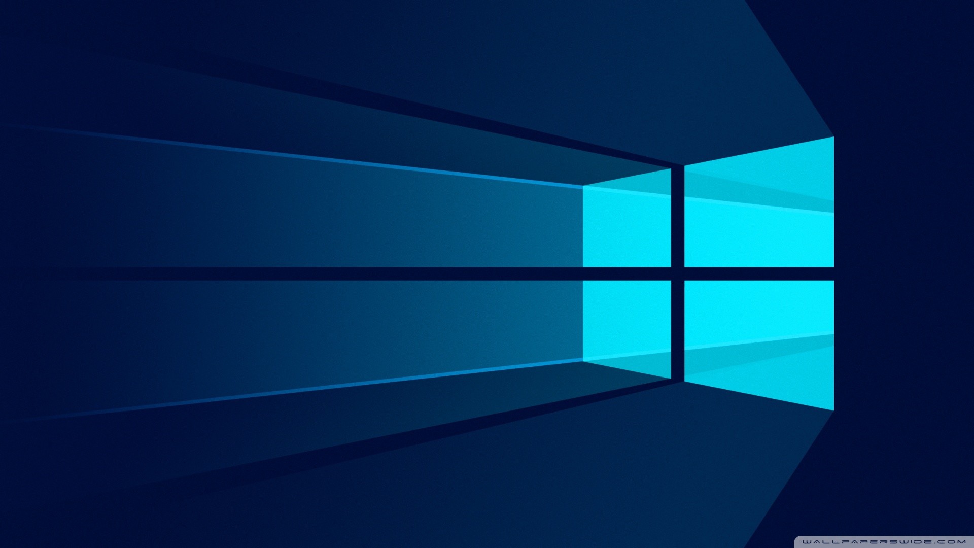Logo Windows, Windows 10, Ciano, Blu scuro, Full HD, sfondo per portatile
