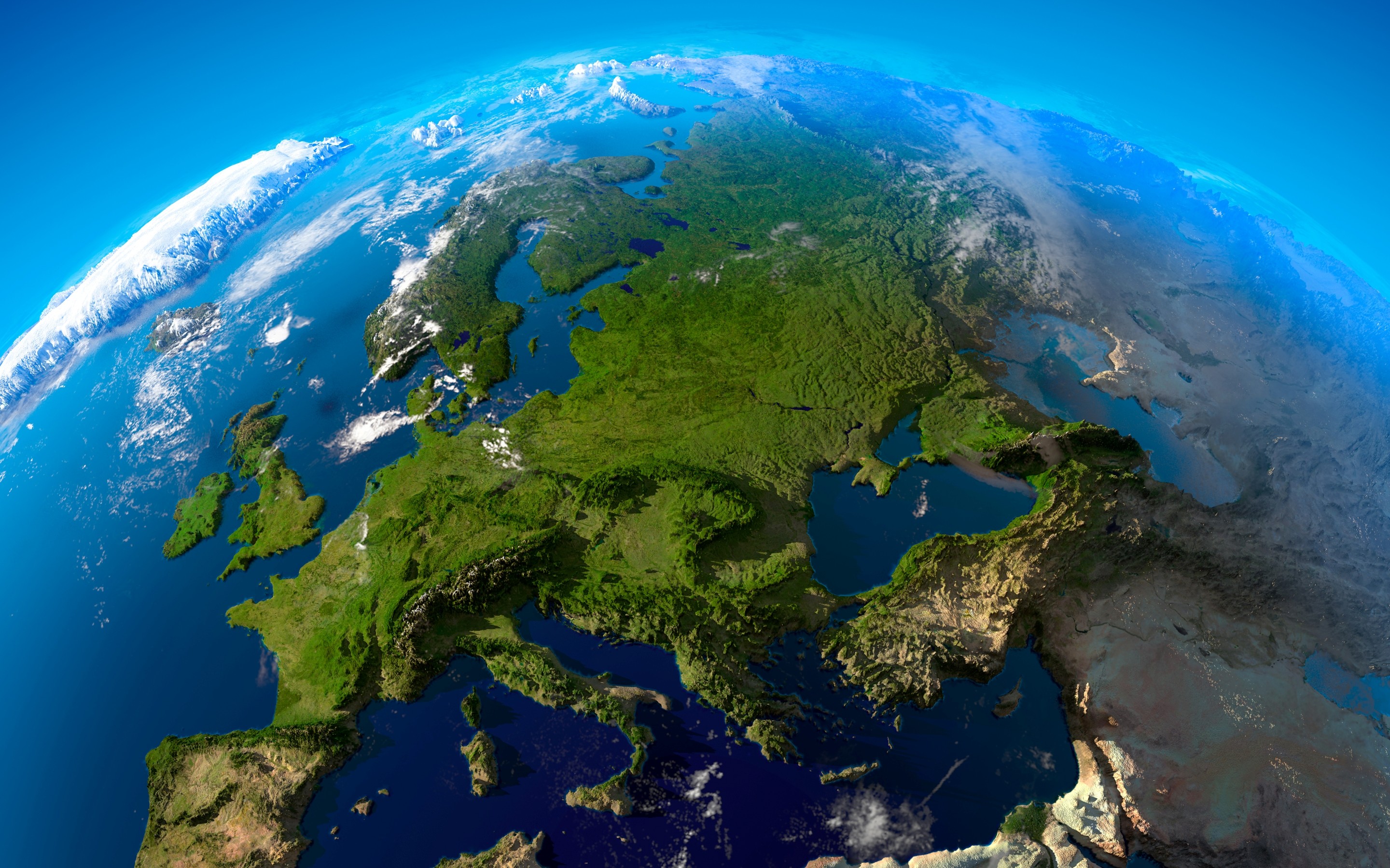 Terra, Europa, Vista dallo spazio, Mappa, 2K, sfondo per PC e portatile