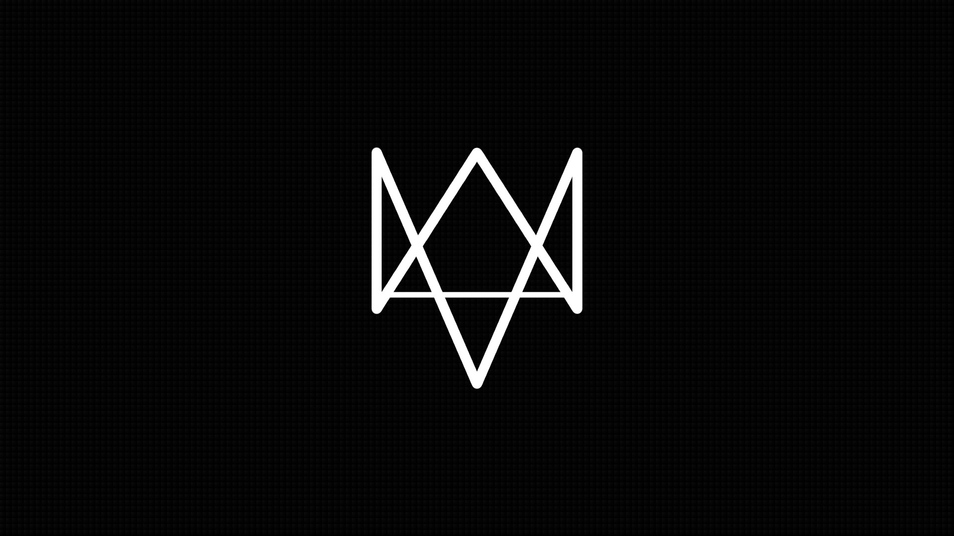 Watch Dogs, Logo, Sfondo nero, Minimalismo, 16:9 Full HD, wallpaper widescreen