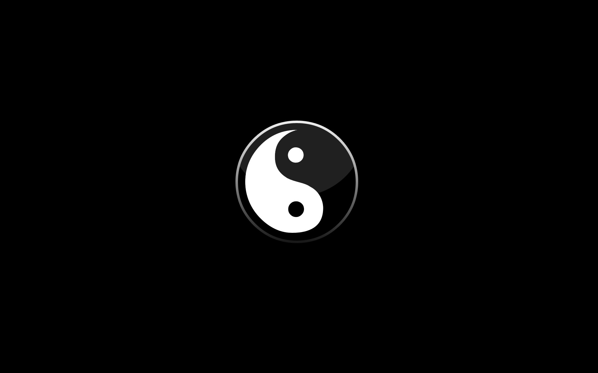 Yin e yang, Icona, Sfondo nero, 16:10 Full HD, wallpaper widescreen