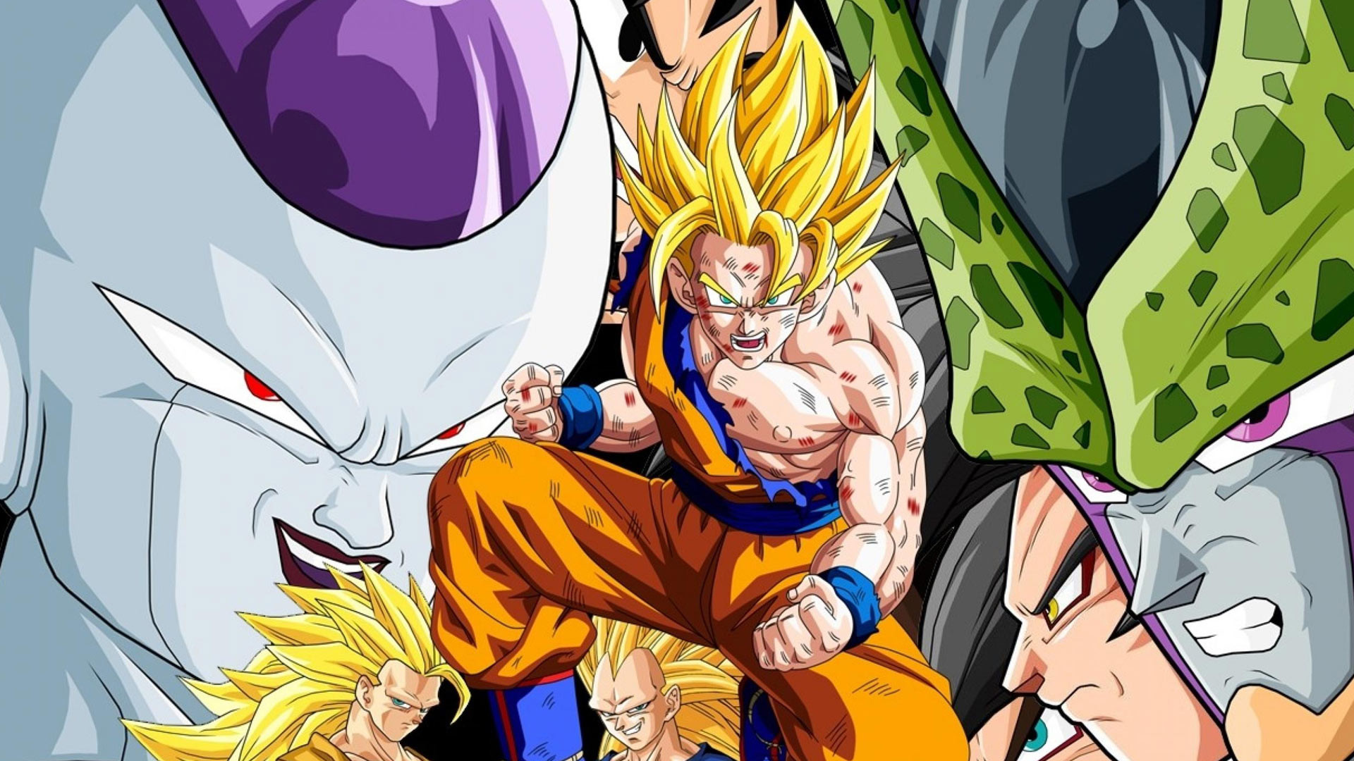 Goku, Freezer, Cell, Dragon Ball Z, Super Saiyan, 16:9 Full HD, sfondo widescreen