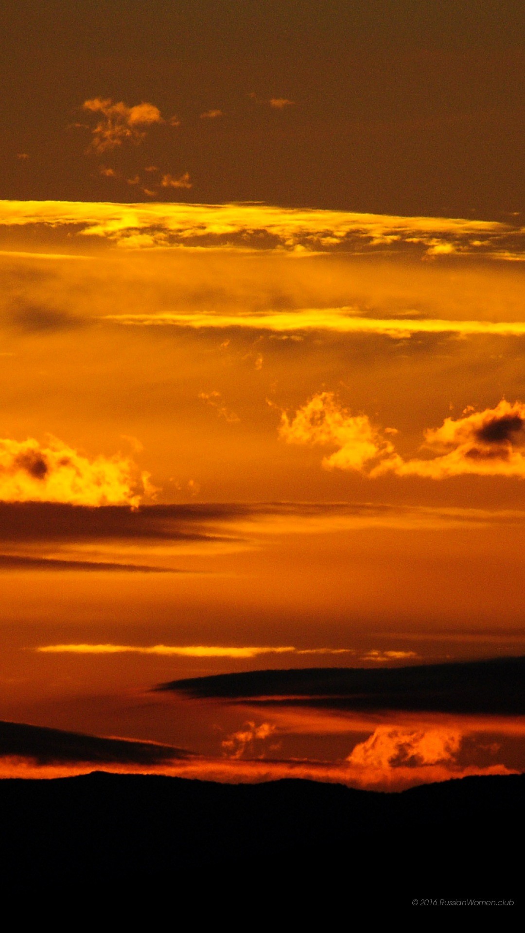 Tramonto, Nuvole, Cielo arancione, Orizzonte, Full HD, schermata di blocco Asus Zenfone