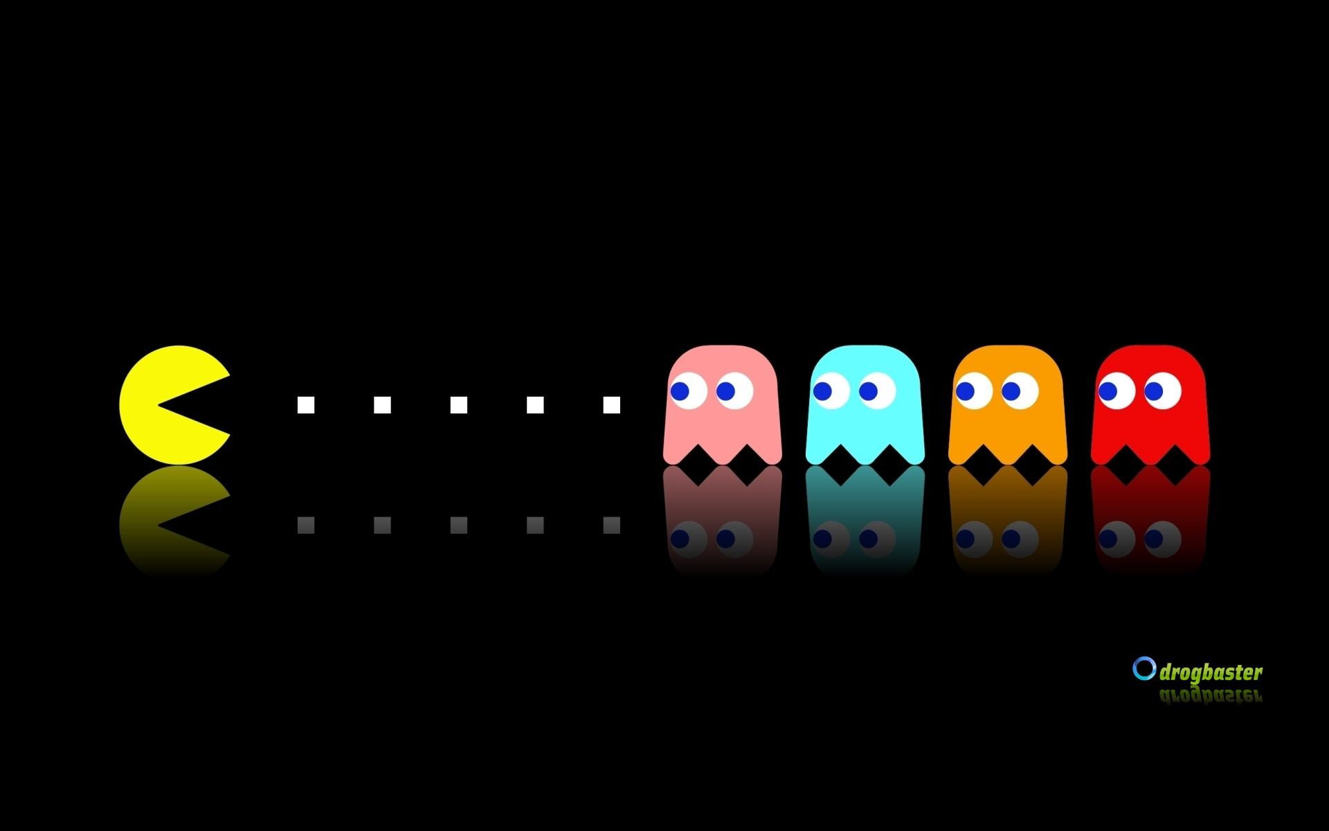 Pac-Man, Fantasmi, Videogioco, Sfondo nero, 1920x1200, wallpaper desktop