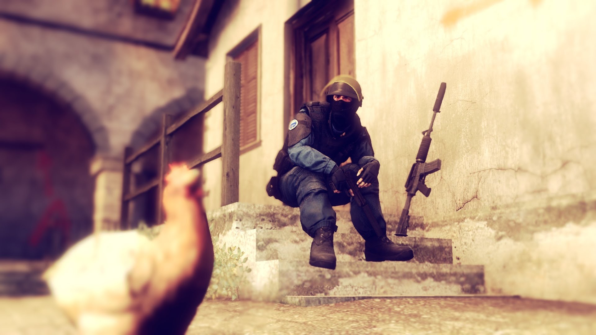 CS:GO, Pollo, Antiterrorista, Dust II, Full HD, sfondo per portatile