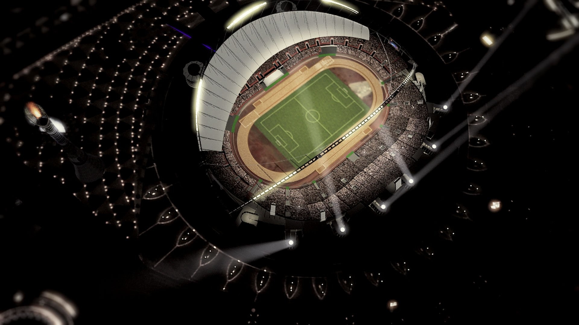 Stadio, Veduta aerea, Arte digitale, Full HD 1080p, sfondo desktop