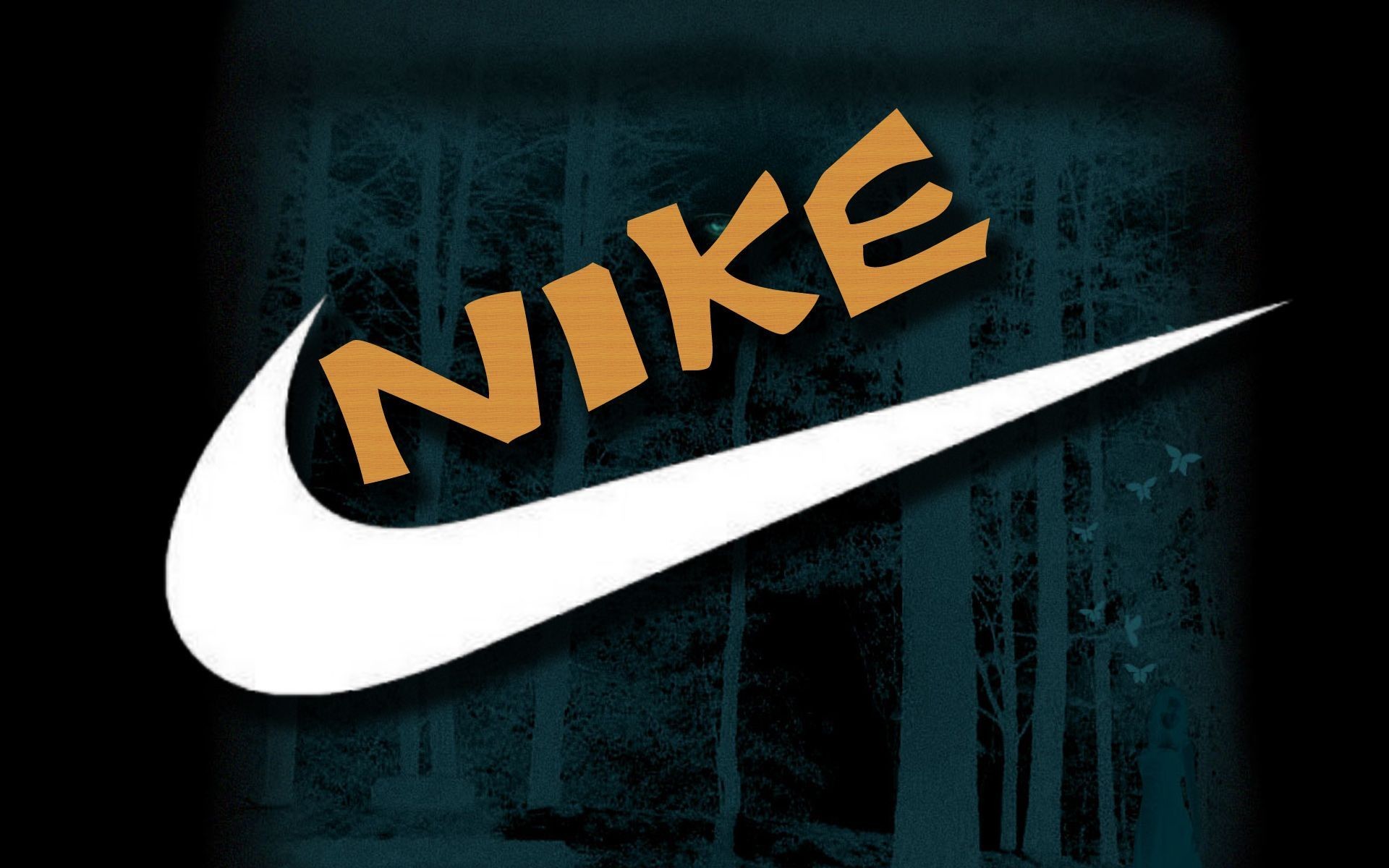 Nike, Logo, Arancione, Foresta, 1920x1200, sfondo MacBook Pro