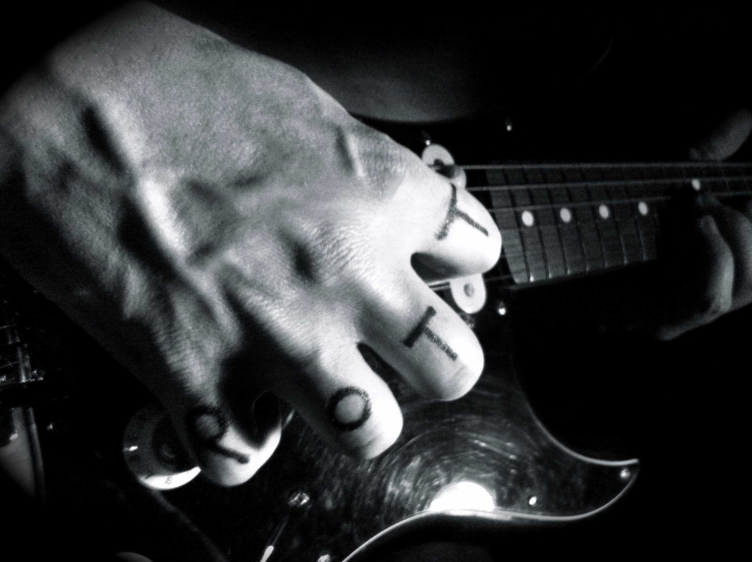Chitarrista, Mano, Chitarra elettrica, Bianco e nero, sfondo per iPad e tablet