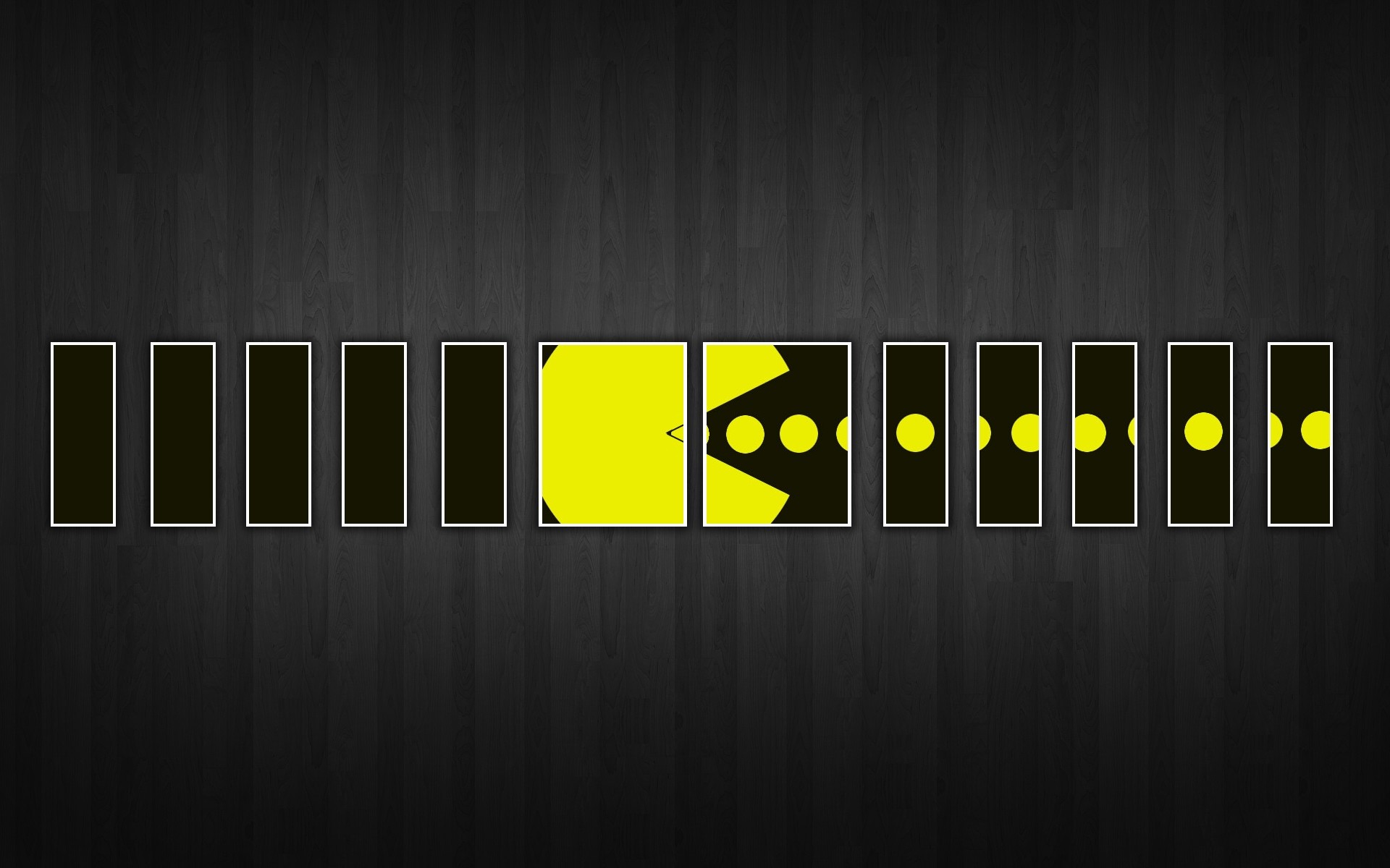 Pac-Man, Puntini, Minimalismo, Sfondo scuro, Giallo, 1920x1200, wallpaper desktop