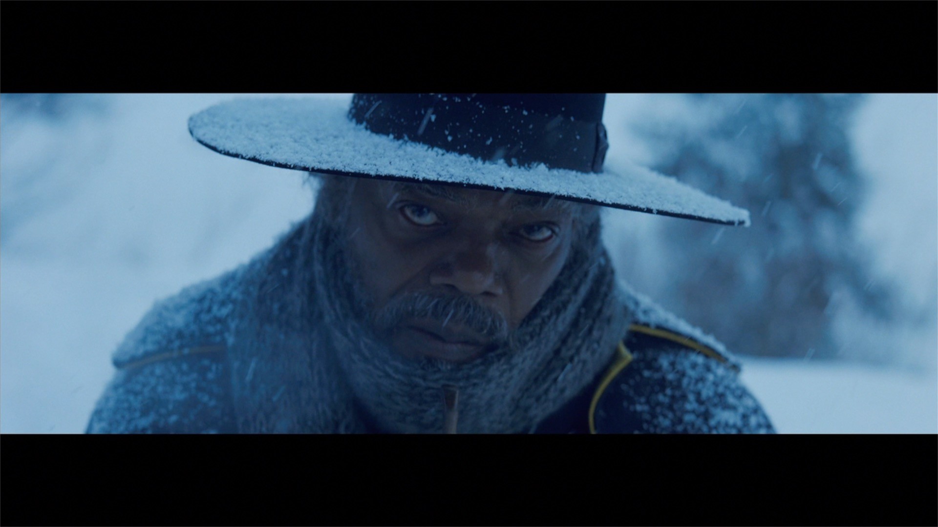 Samuel L. Jackson, Marquis Warren, The Hateful Eight, Neve, Primo piano, sfondo desktop Full HD