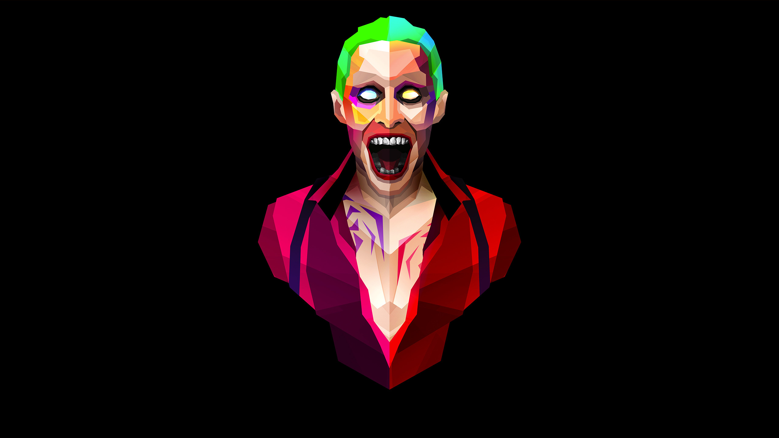 Joker, Jared Leto, Suicide Squad, Low poly, 2K, sfondo desktop