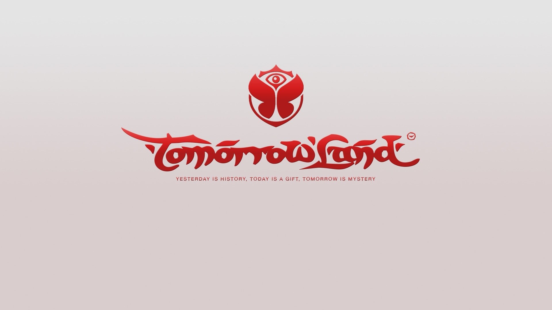 Tomorrowland, Logo, Sfondo grigio chiaro, Minimalista, 1920x1080, wallpaper desktop