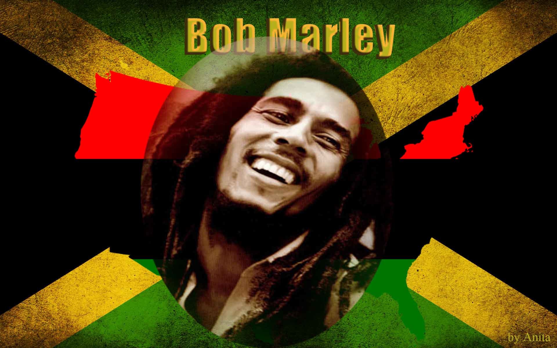 Bob Marley, Bandiera della Giamaica, Giamaica, Sorriso, 1920x1200, sfondo per PC