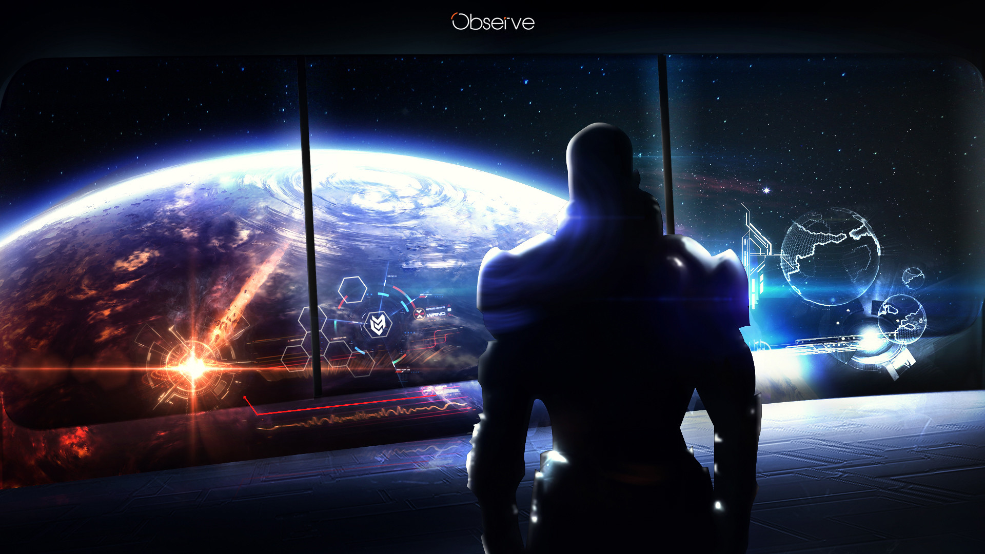 Comandante Shepard, Mass Effect, Normandy, Pianeta, Spazio, Full HD, sfondo desktop