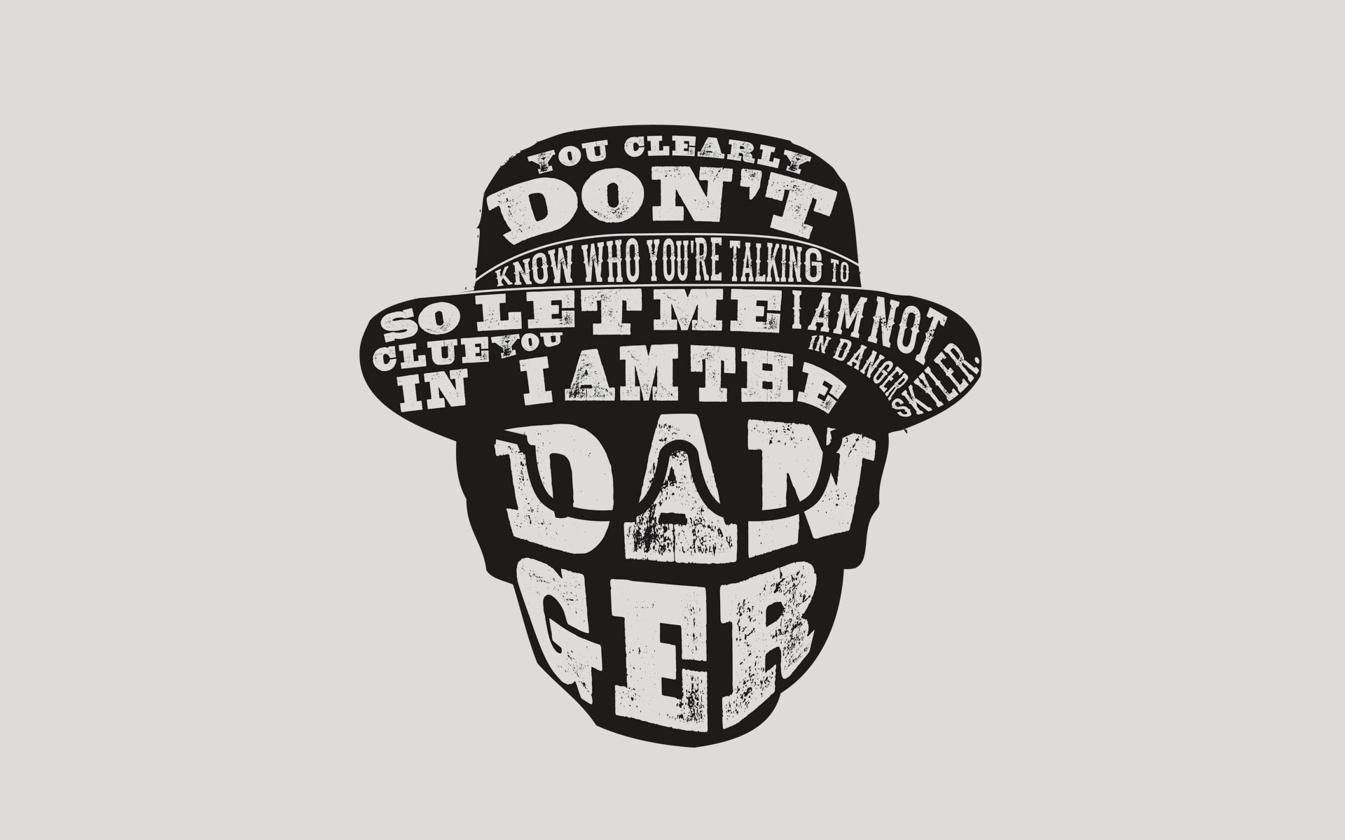 Heisenberg, Breaking Bad, I Am the Danger, Tipografia, Cappello, sfondo 1920x1200 per PC