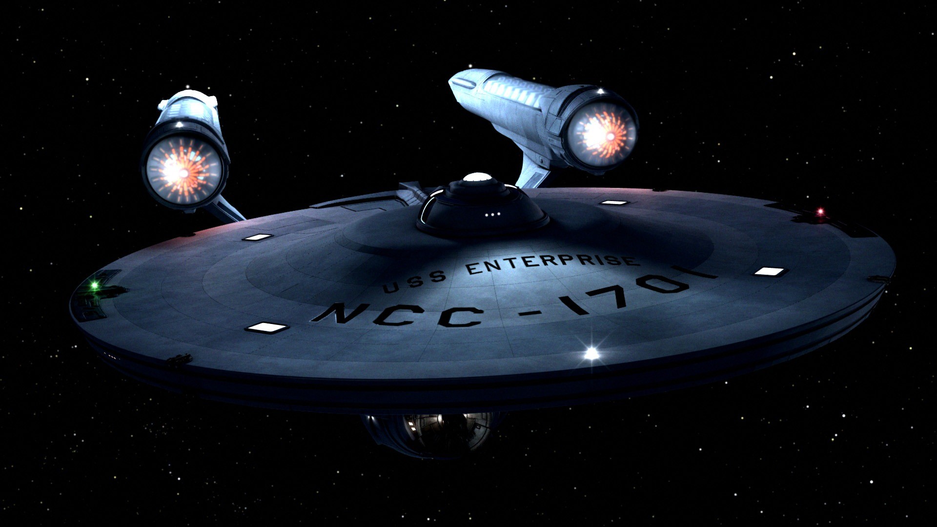 USS Enterprise (NCC-1701), Star Trek, Astronave, Sfondo nero, Full HD, wallpaper desktop
