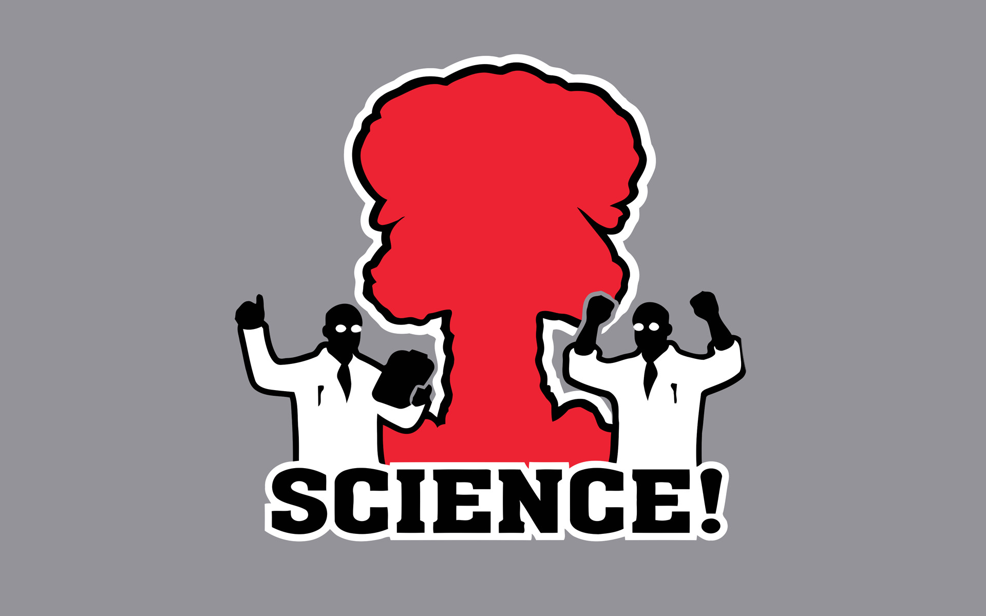 Science!, Fungo atomico, Scienziati, Minimalista, 1920x1200, immagine di sfondo
