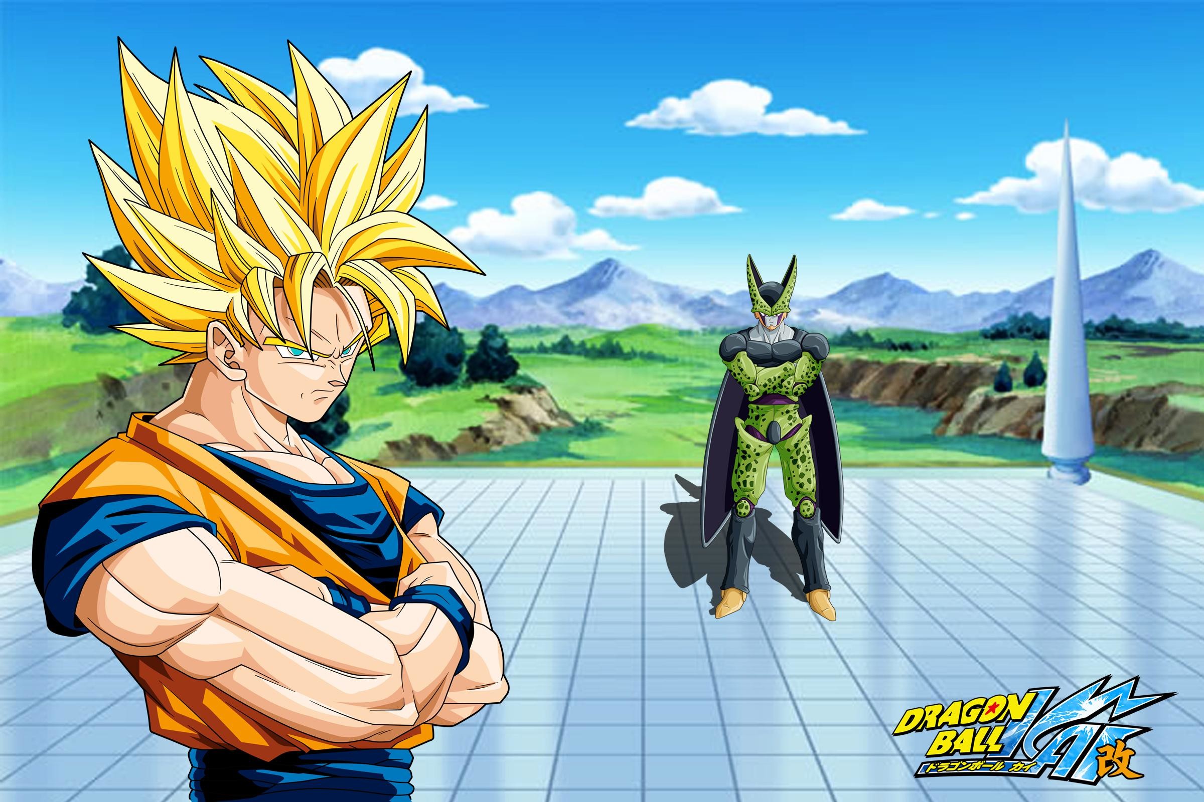 Goku, Cell, Super Saiyan, Dragon Ball Kai, Cell Game, Full HD, sfondo Windows 11