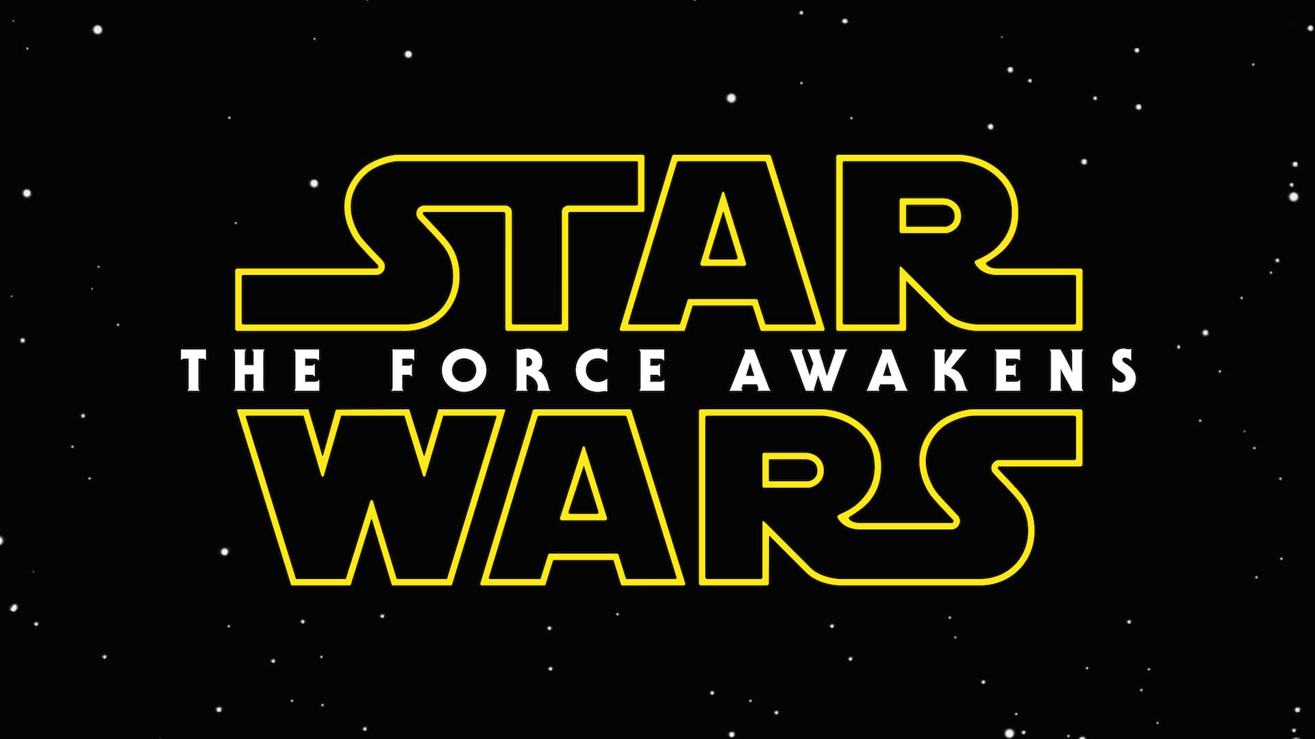 Star Wars: Il risveglio della Forza, Logo, Sfondo nero, 16:9 Full HD, wallpaper widescreen
