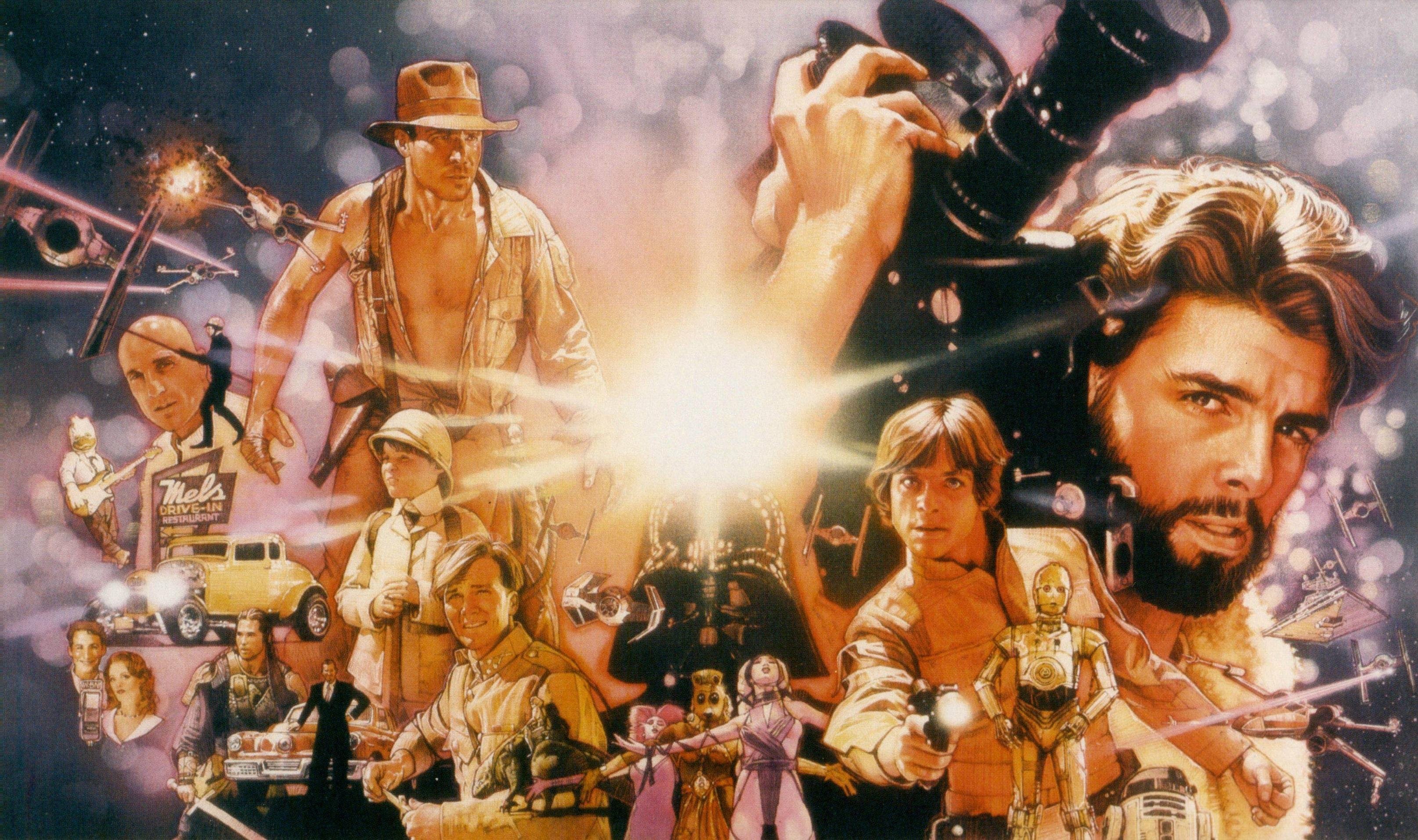Indiana Jones, Star Wars, Lucasfilm, Illustrazione, Collage, 2K, sfondo per PC e portatile