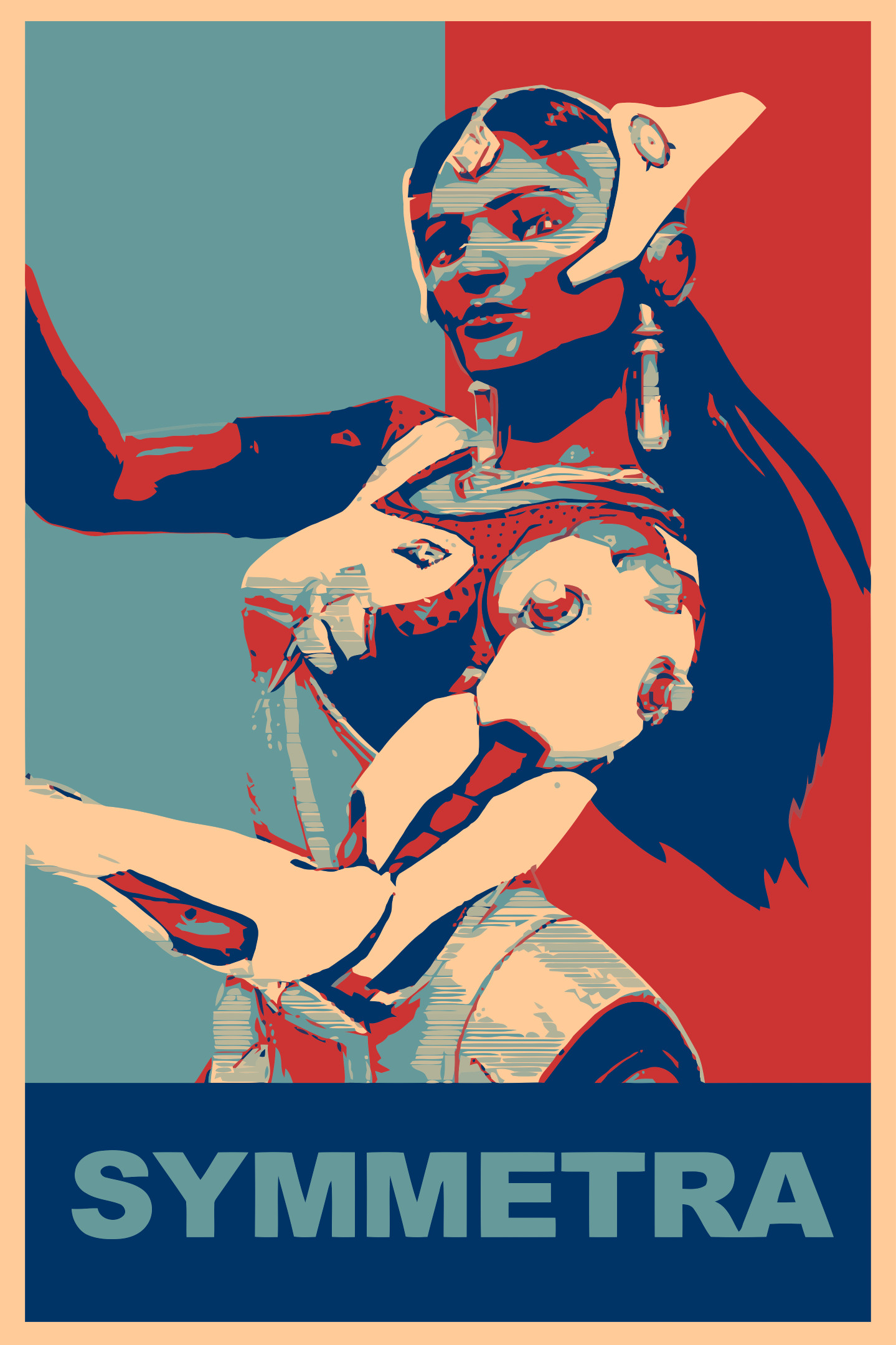 Symmetra, Overwatch, Stile poster Hope, Full HD, sfondo per smartphone