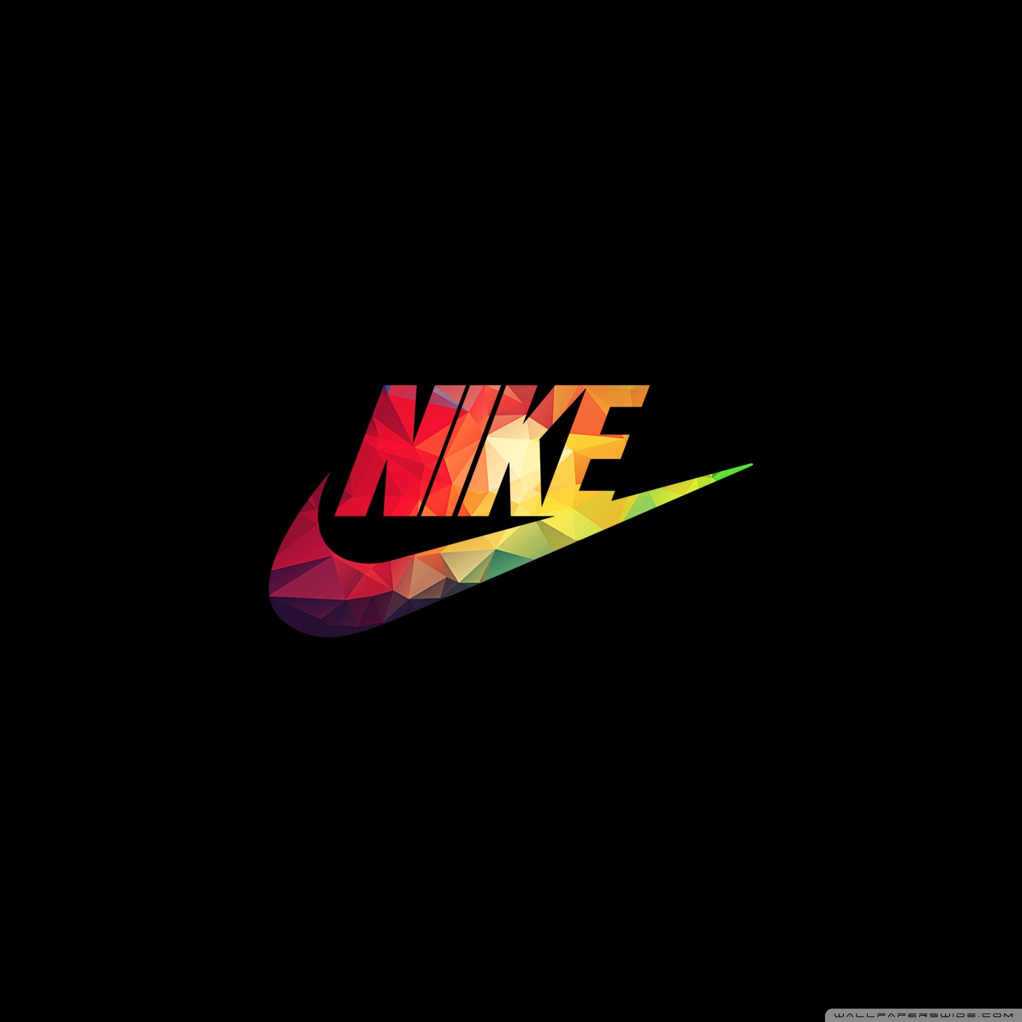 Nike, Logo, Arcobaleno, Sfondo nero, Full HD, schermata di blocco iPad