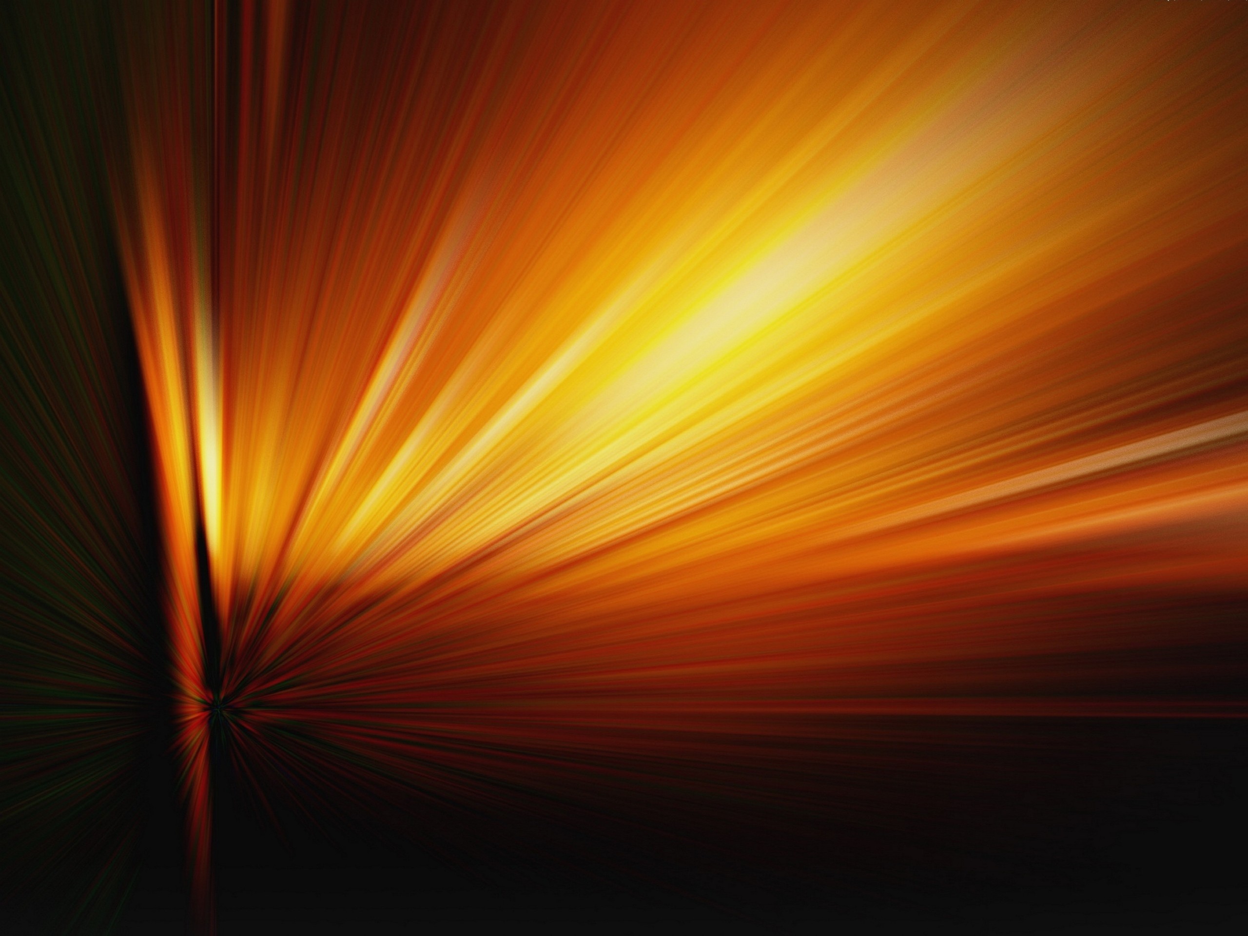Raggi di luce, Arancione, Esplosione, Sfondo nero, 2K, schermata di blocco iPad