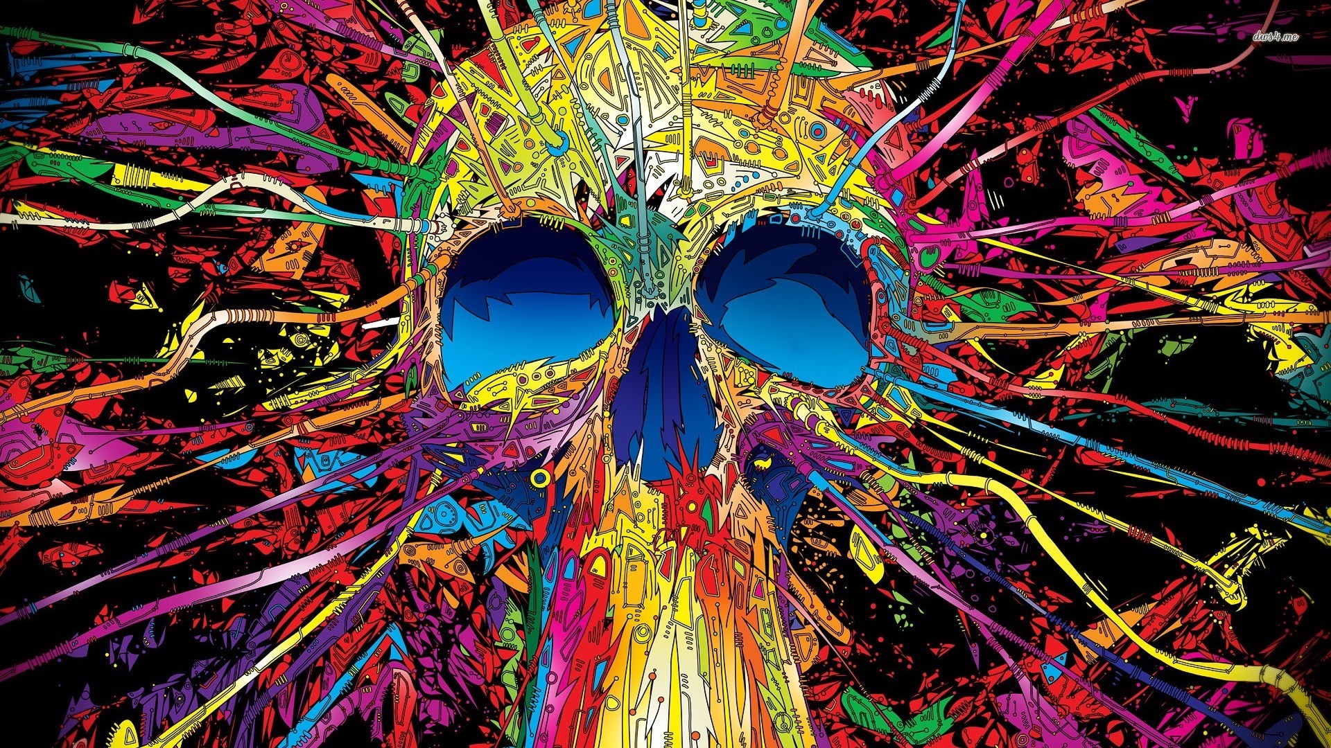 Teschio psichedelico, Arte psichedelica, Colori, Matei Apostolescu, sfondo Full HD per portatile